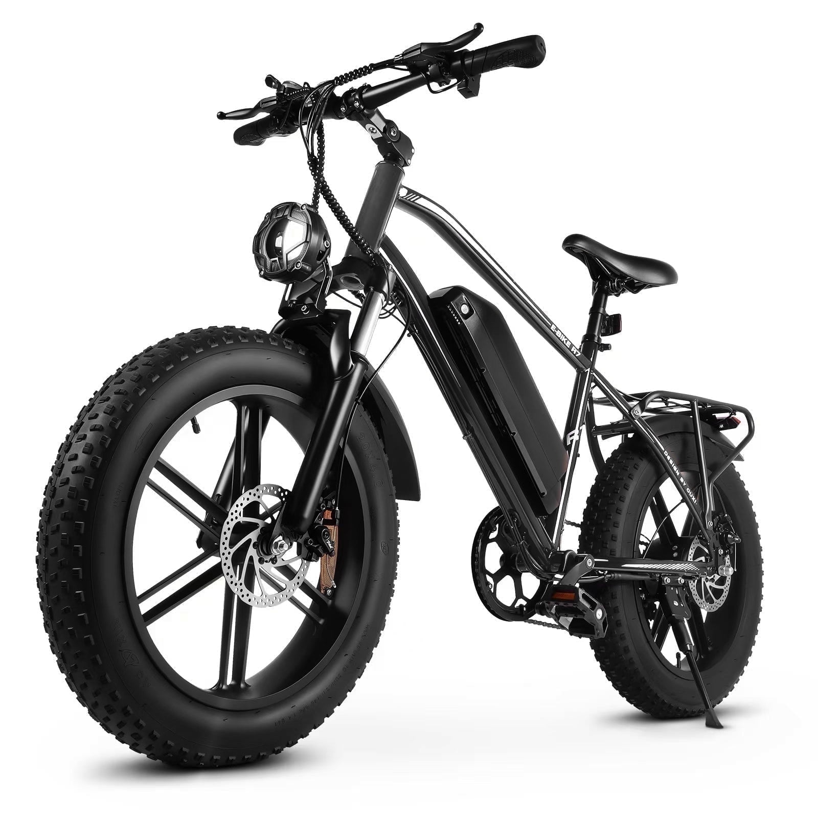 Hipatoo Electric Mountain Bike, 1000W Fat Tire E-Bike with 48V Battery, 7-Speed Commuter Bicycle (Silver, 20 in x 4 in) 8hhez