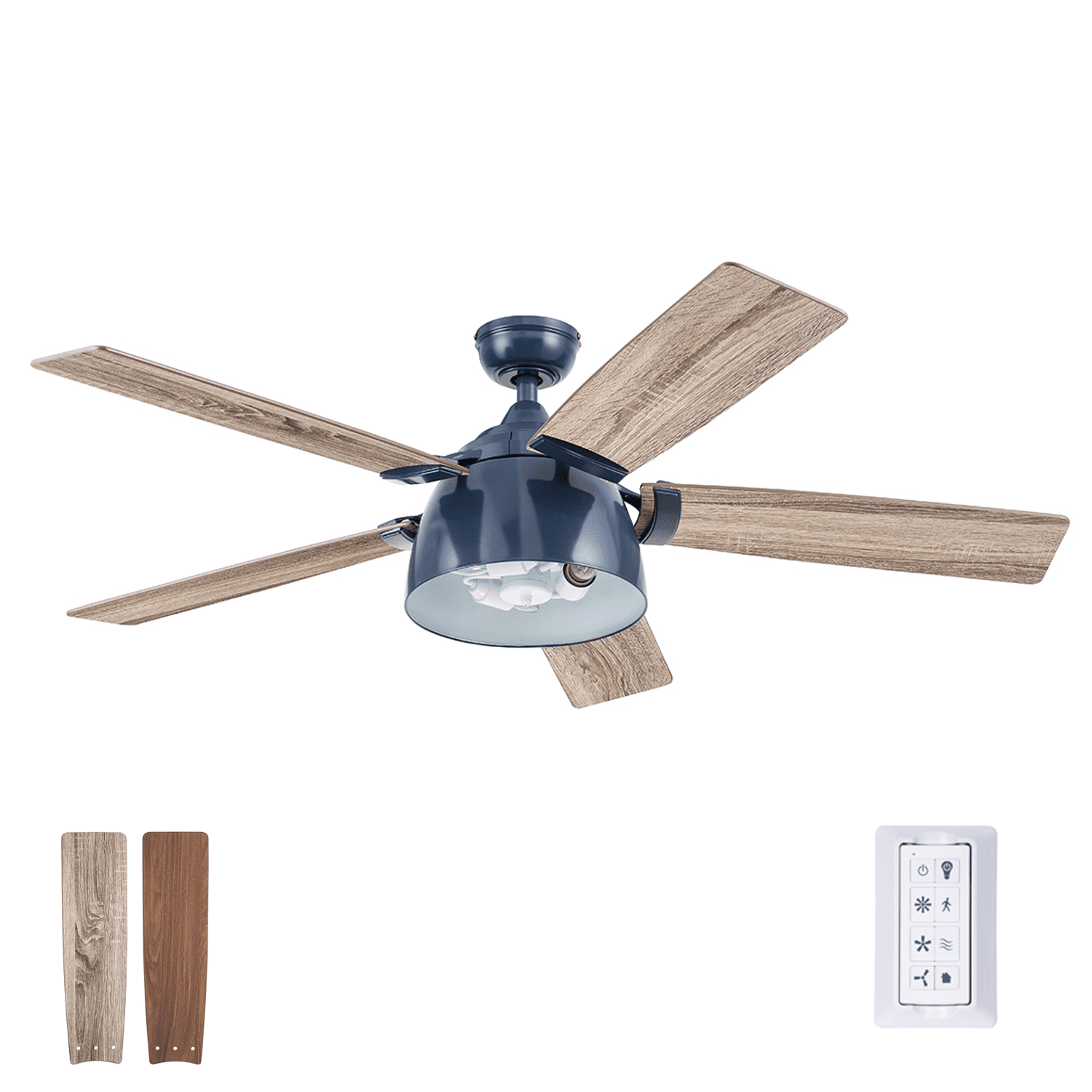 Prominence Home Octavia 52 in Ceiling Fan with Remote Control and LED Light (Sapphire Blue, 5 Blades) ivijb