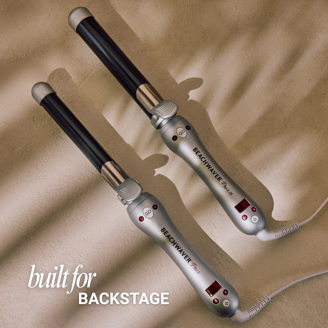 The Beachwaver Co. Pro Series Ceramic Rotating Curling Iron (Silver, 1.25 in) 1eusa