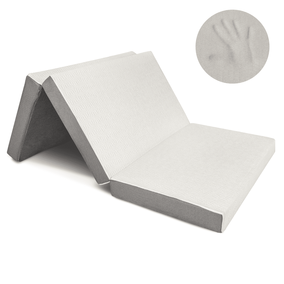 Milliard Tri-Folding Memory Foam Mattress with Washable Bamboo Cover (Twin, 75 in x 38 in x 4 in) vtnk6