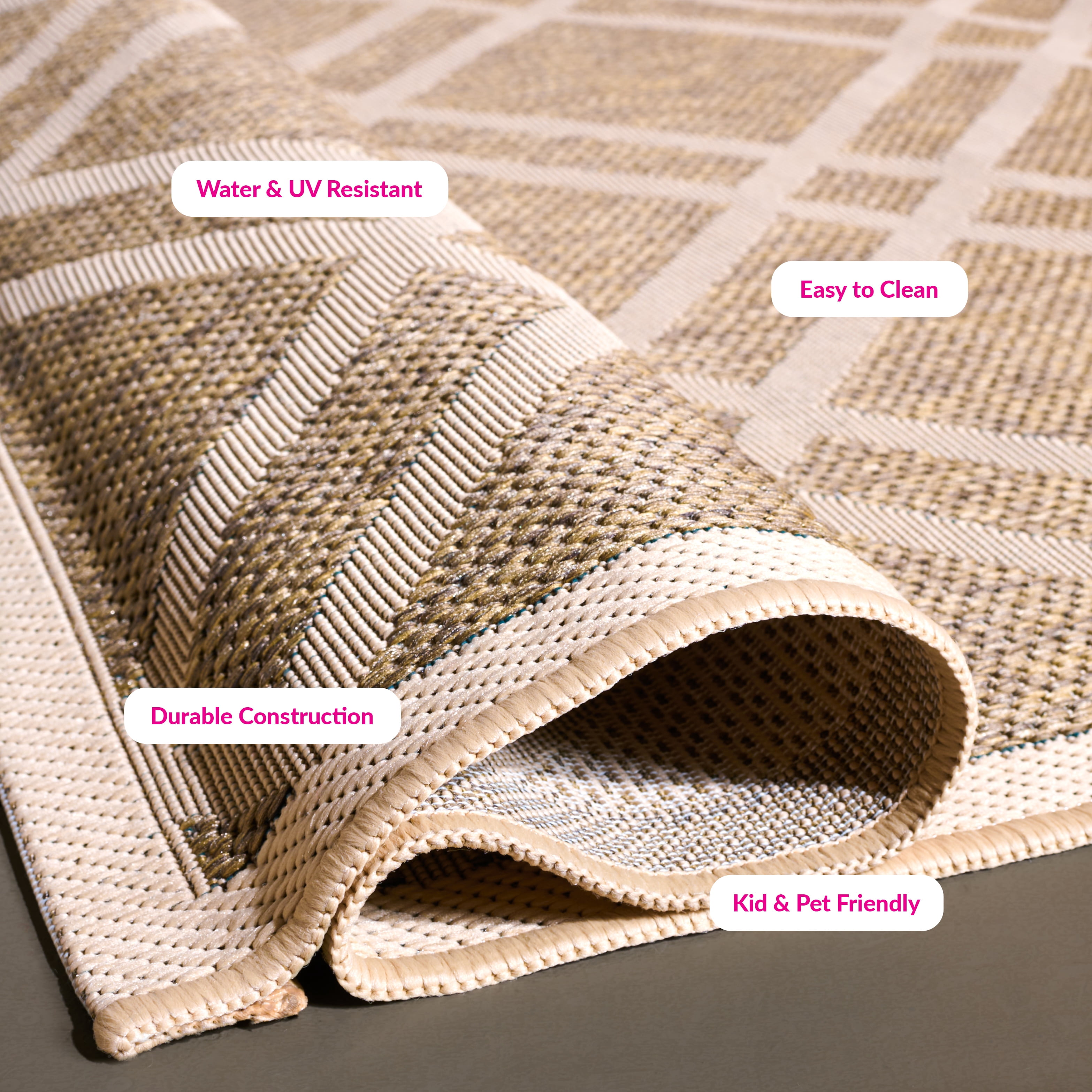 Safavieh Courtyard Jasper Geometric Indoor/Outdoor Area Rug (Brown/Bone, 5 ft 3 in x 7 ft 7 in) srv4q