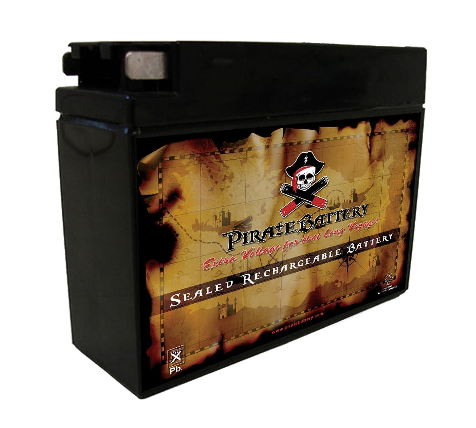 Pirate Battery YT4B-BS Sealed AGM Motorcycle Battery (12V, 2.3Ah, 40CCA) Rechargeable Replacement (4.45 in x 1.5 in x 3.35 in) fnrrd