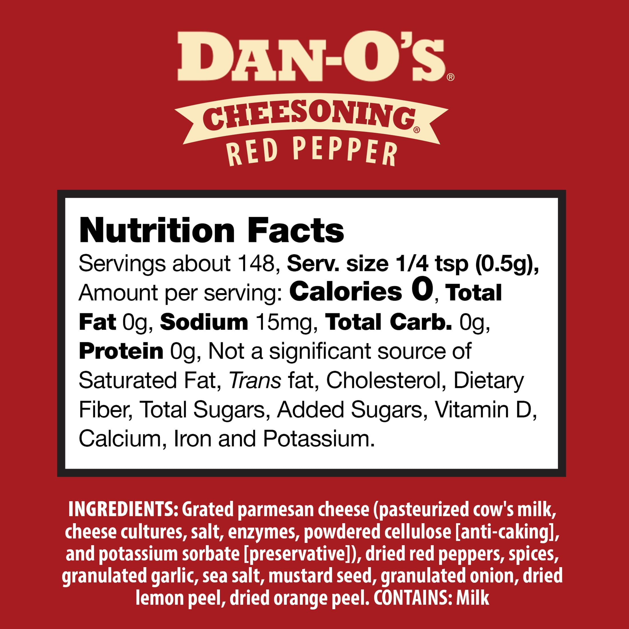 Dan-O's Seasoning Red Pepper Cheesoning Savory Parmesan Blend (6 oz) 2gfl4