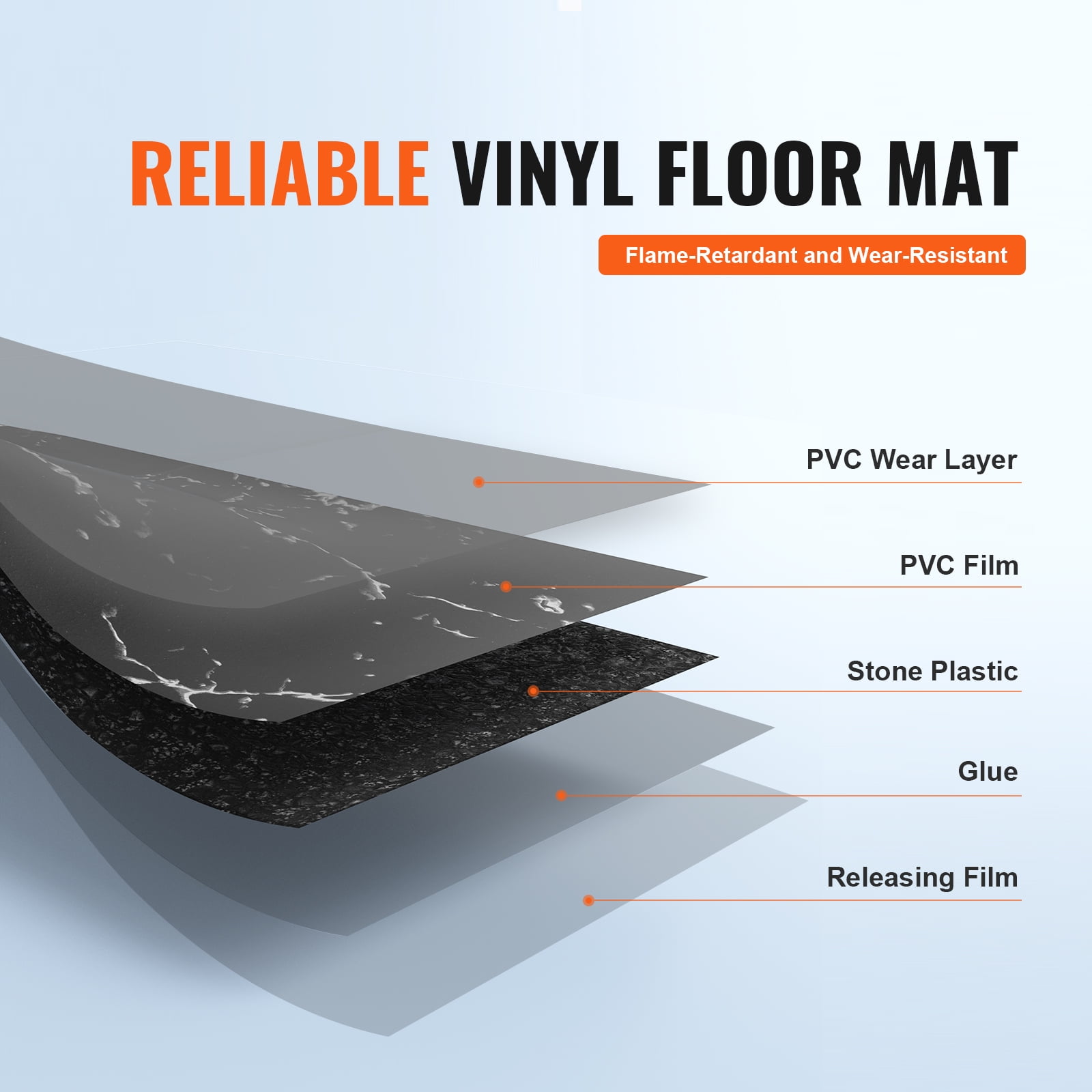 KFFKFF Self-Adhesive Vinyl Floor Tiles, Peel and Stick Flooring for Home Decor (Black Marble, 12 x 12 in, 50 Pack) n7gz4