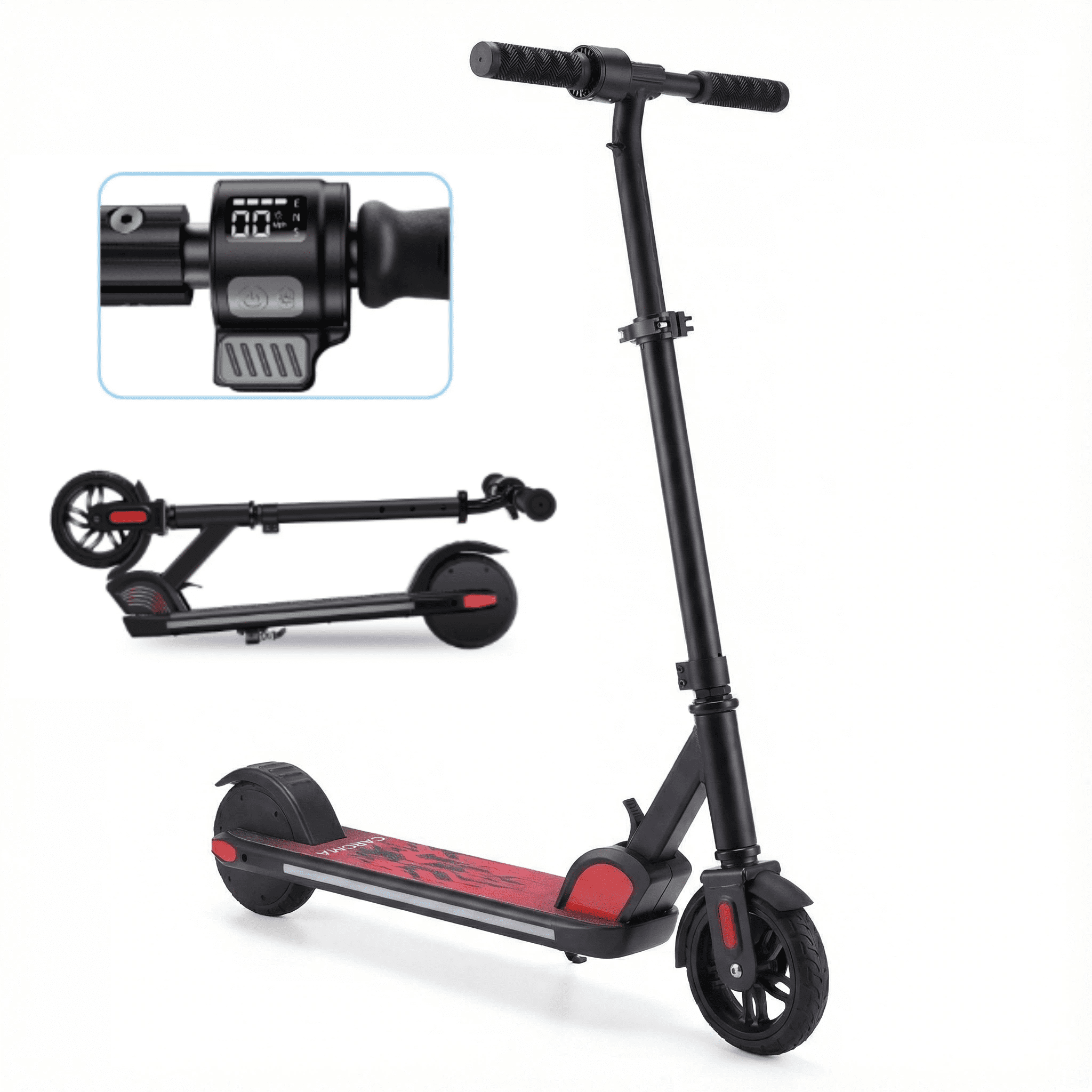 SANOPY 150W Electric Scooter for Kids, Adjustable Height & Speed, LED Display, Foldable (Black, 132 lb Max Load) fk3vk