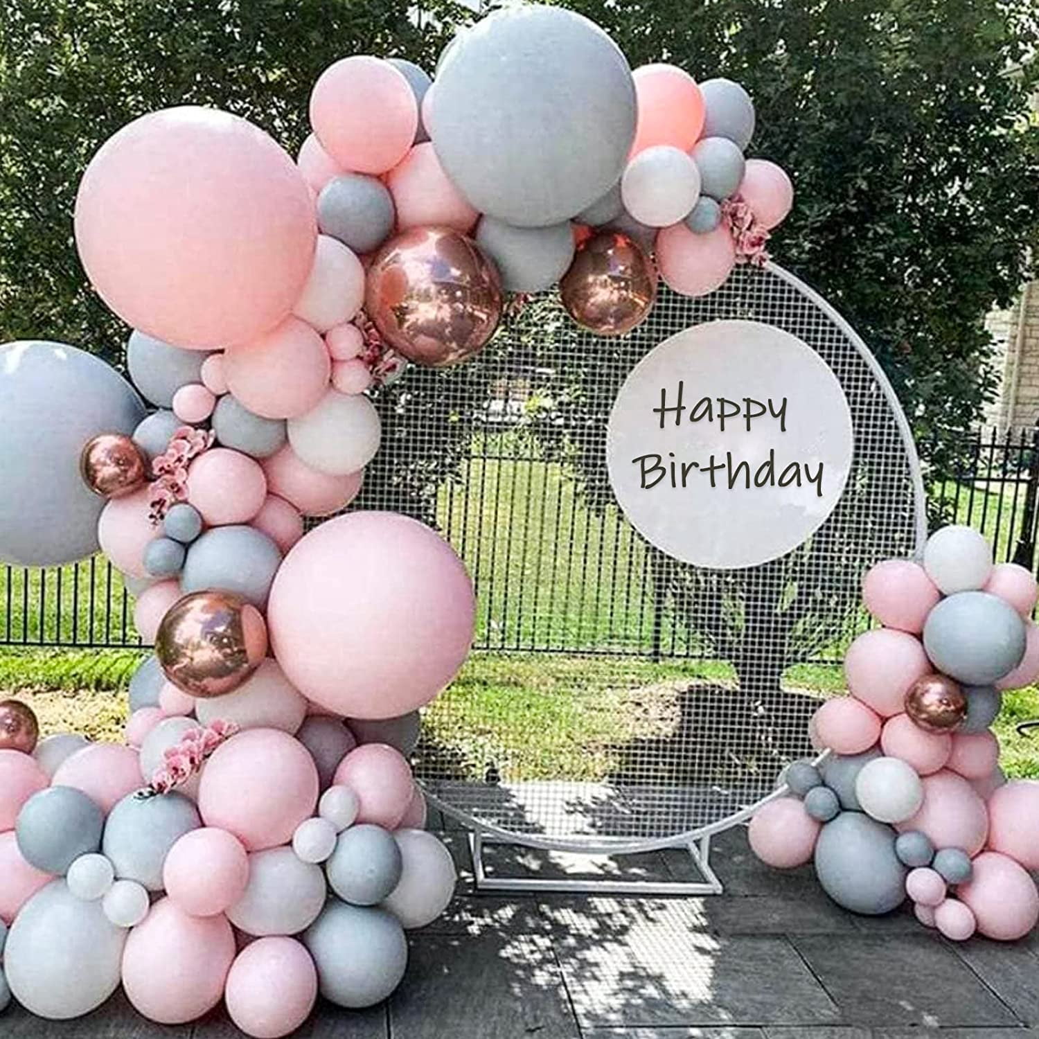 JOYYPOP Macaron Gray Balloon Garland Kit (110 Pieces, 5 in to 18 in) d1818