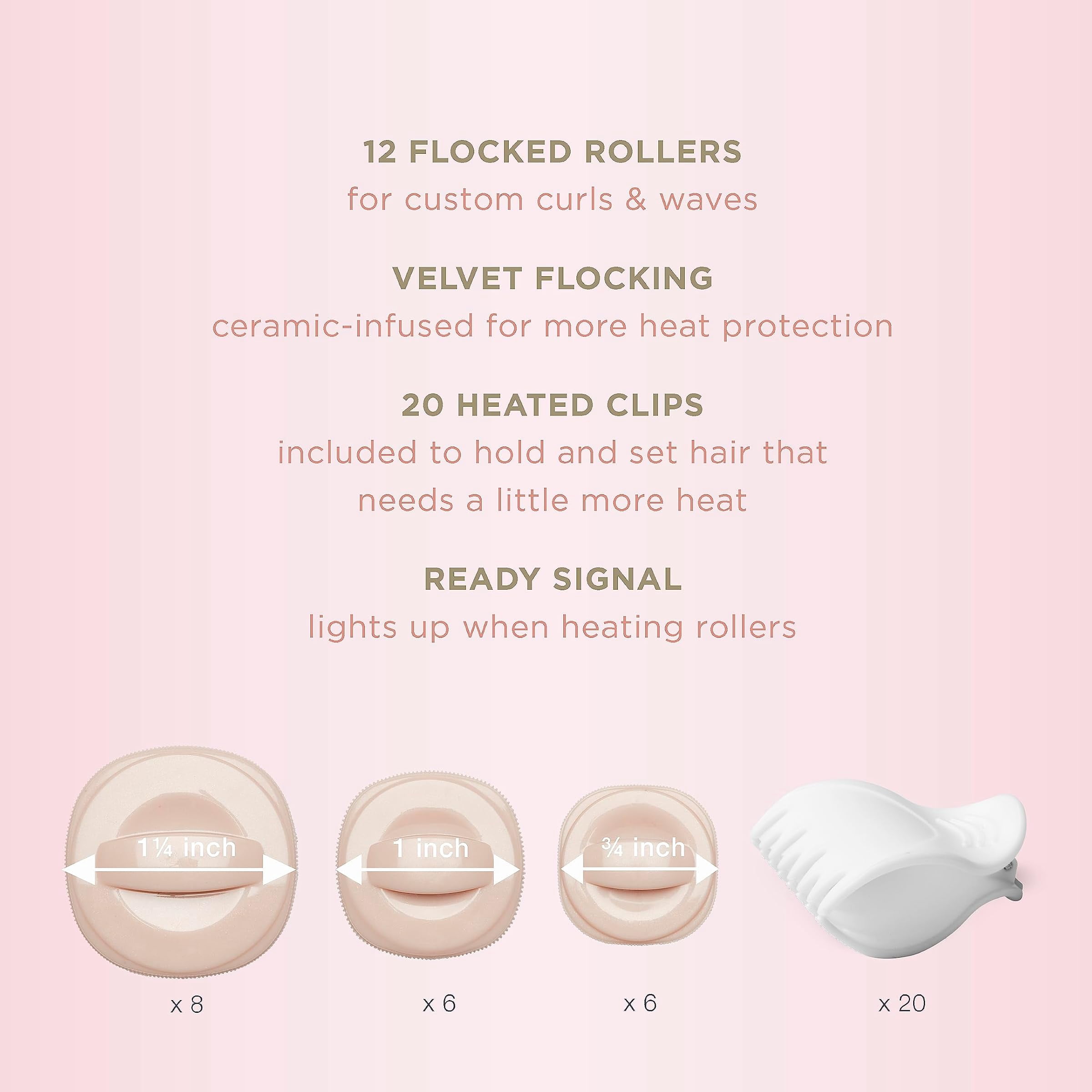 Conair Infiniti Pro Ceramic Flocked Hot Rollers Set (White, 20-Piece) abxoa