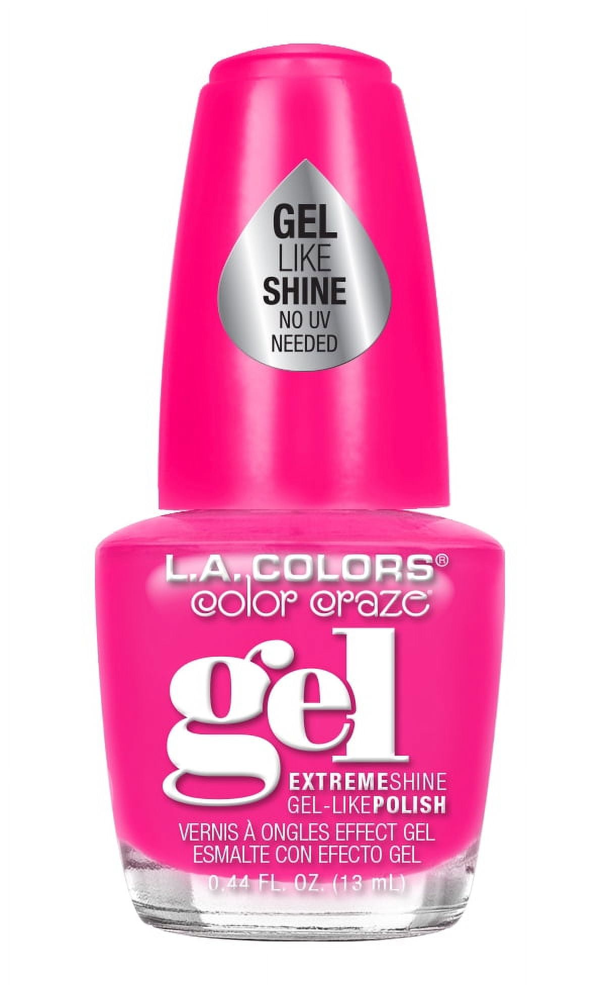 L.A. COLORS Gel-like Nail Polish, High-Shine Long-Lasting Formula (Flashy Pink, 0.44 fl oz) gdvnl