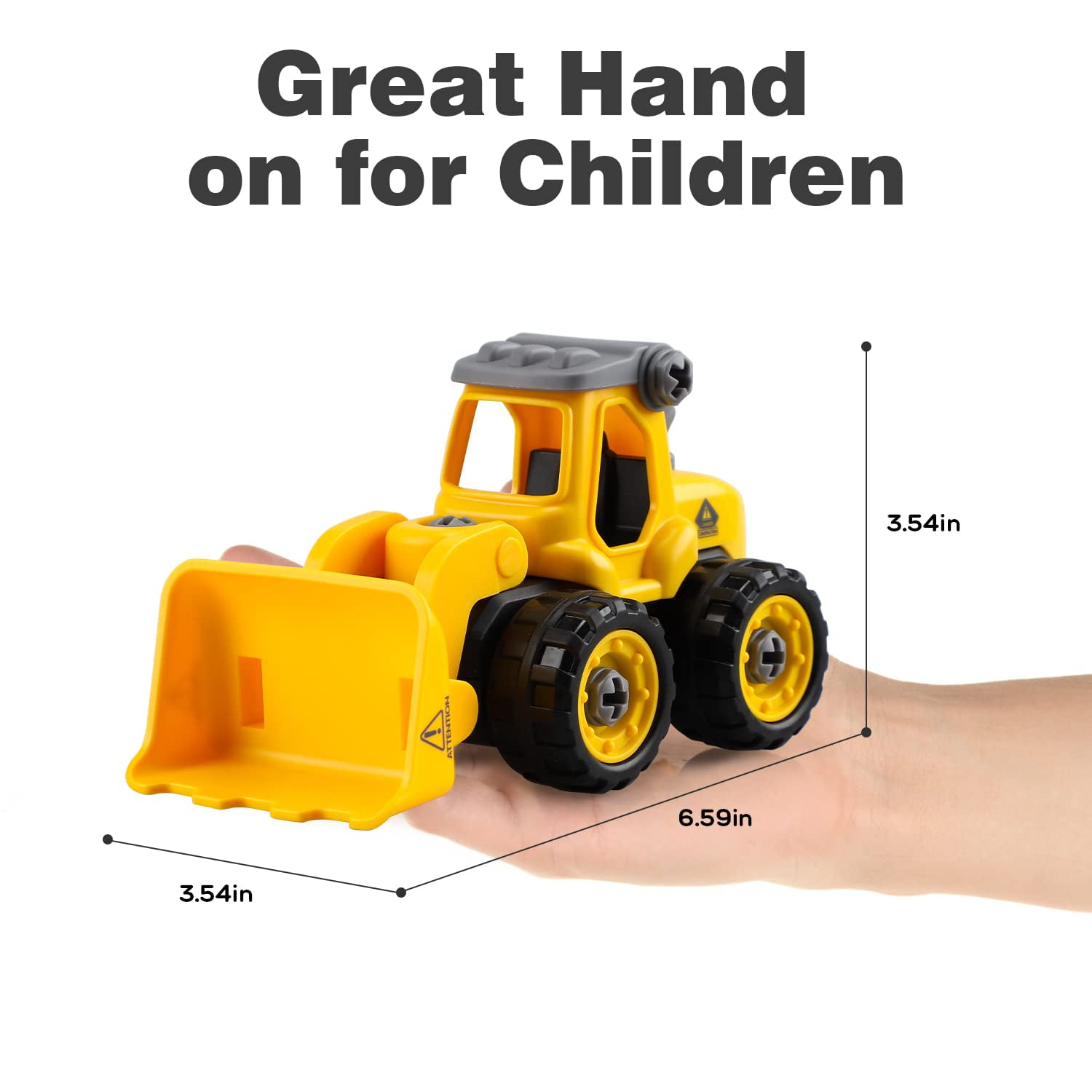 Toy Life Construction Vehicle Building Set, STEM Educational Toy for Kids (Yellow, 3 Count) ph9bv