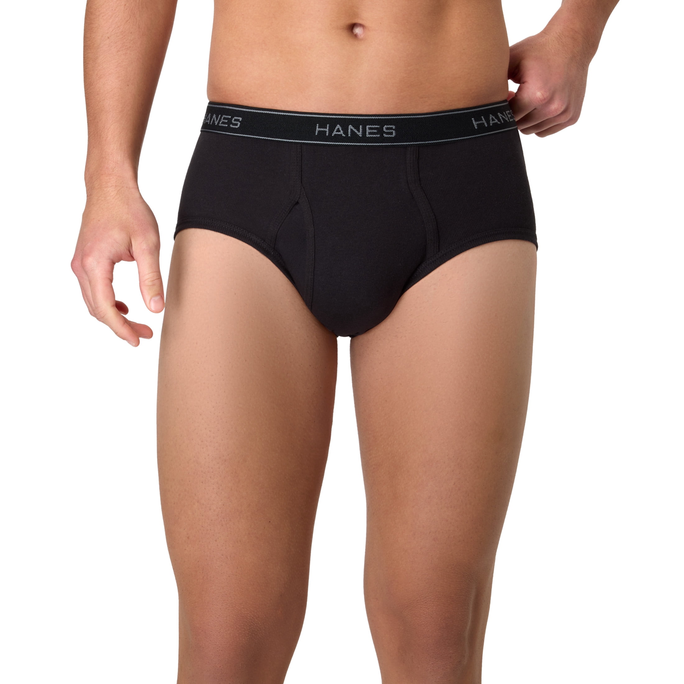 Hanes Men's Mid-Rise Cotton Brief Underwear (Blue, 10-Pack) x2jdb