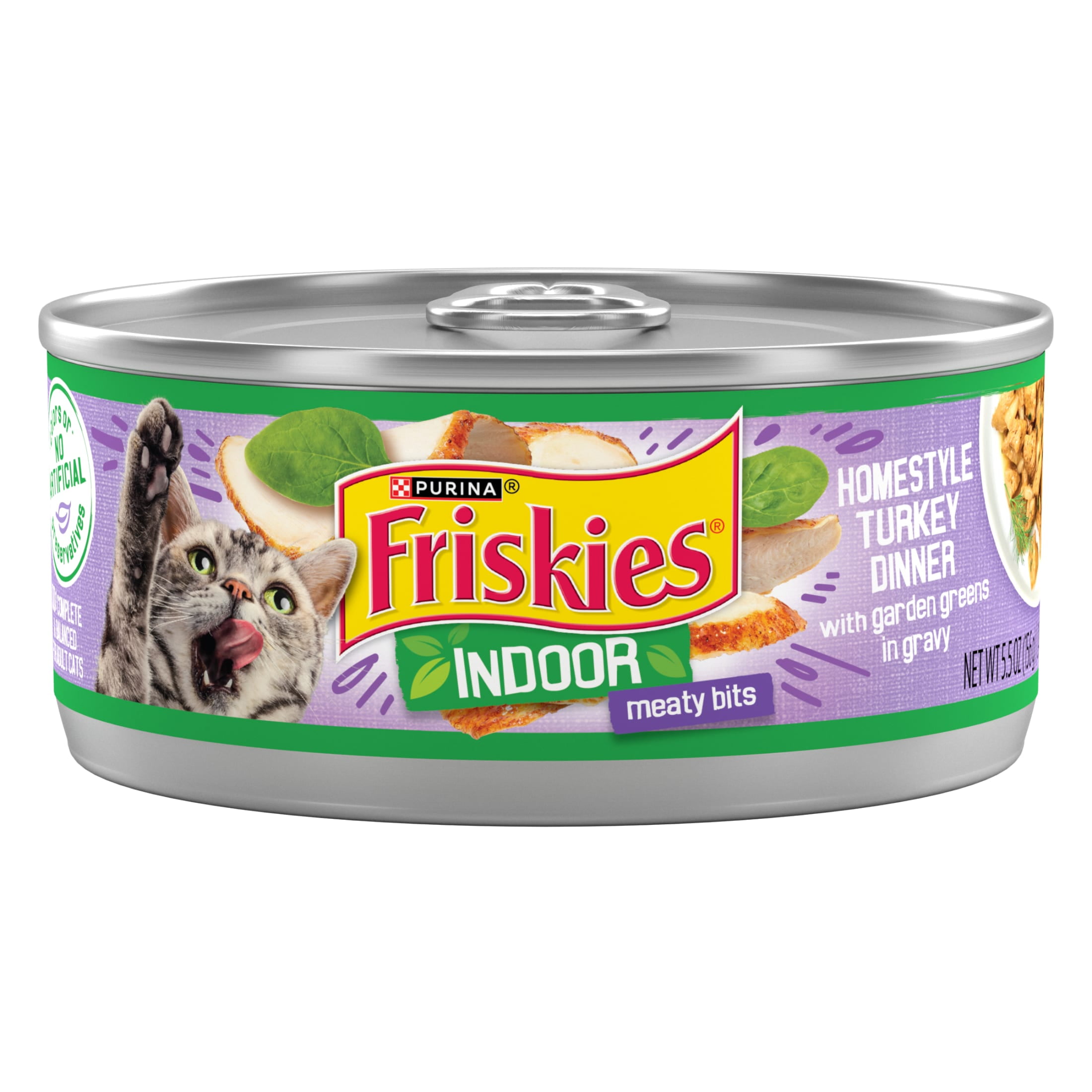 Friskies Indoor Meaty Bits Turkey Dinner Wet Cat Food (12 Pack, 5.5 oz) aqh66