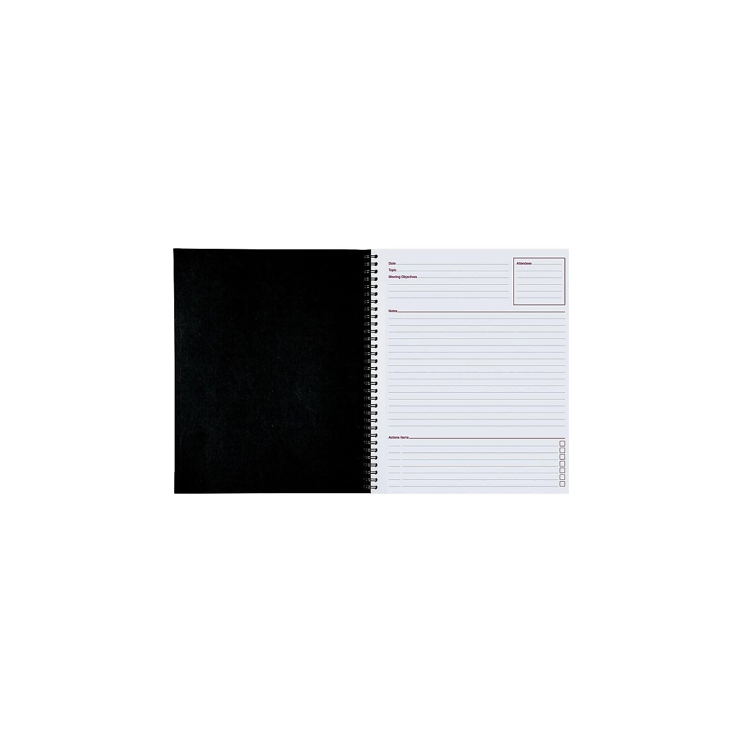 Mead Cambridge Limited Meeting Notebook, Professional Executive Journal with Perforated Pages (Black, 80 Sheets) 7jqa0