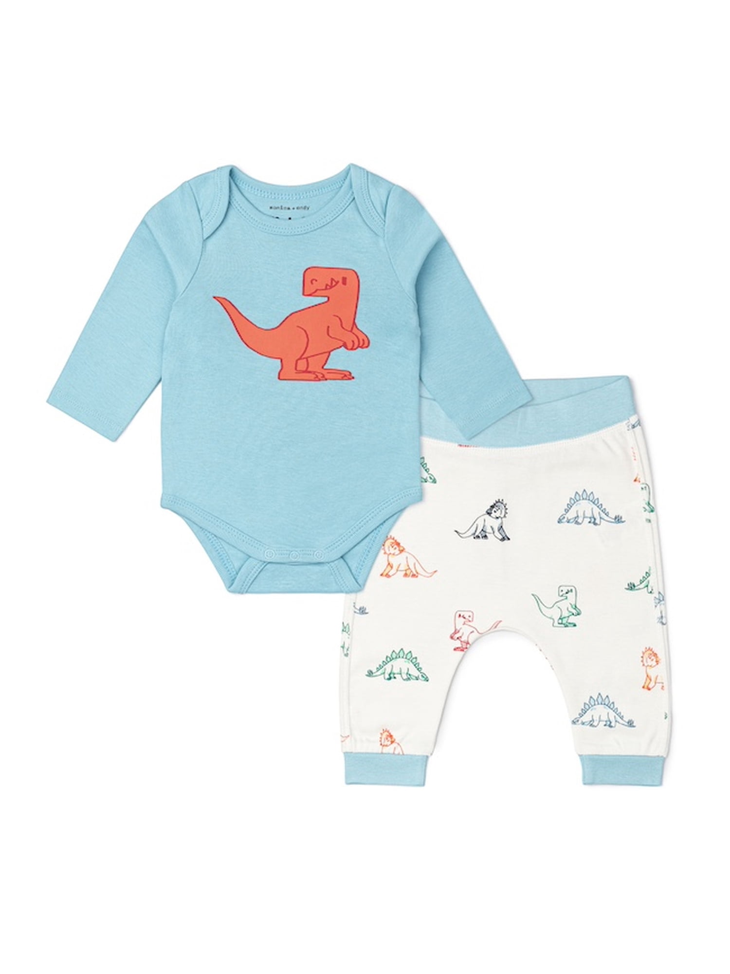 Monica + Andy Organic Cotton First Moves Bodysuit and Groove Pant Set (Gender Neutral, Newborn) p2r85