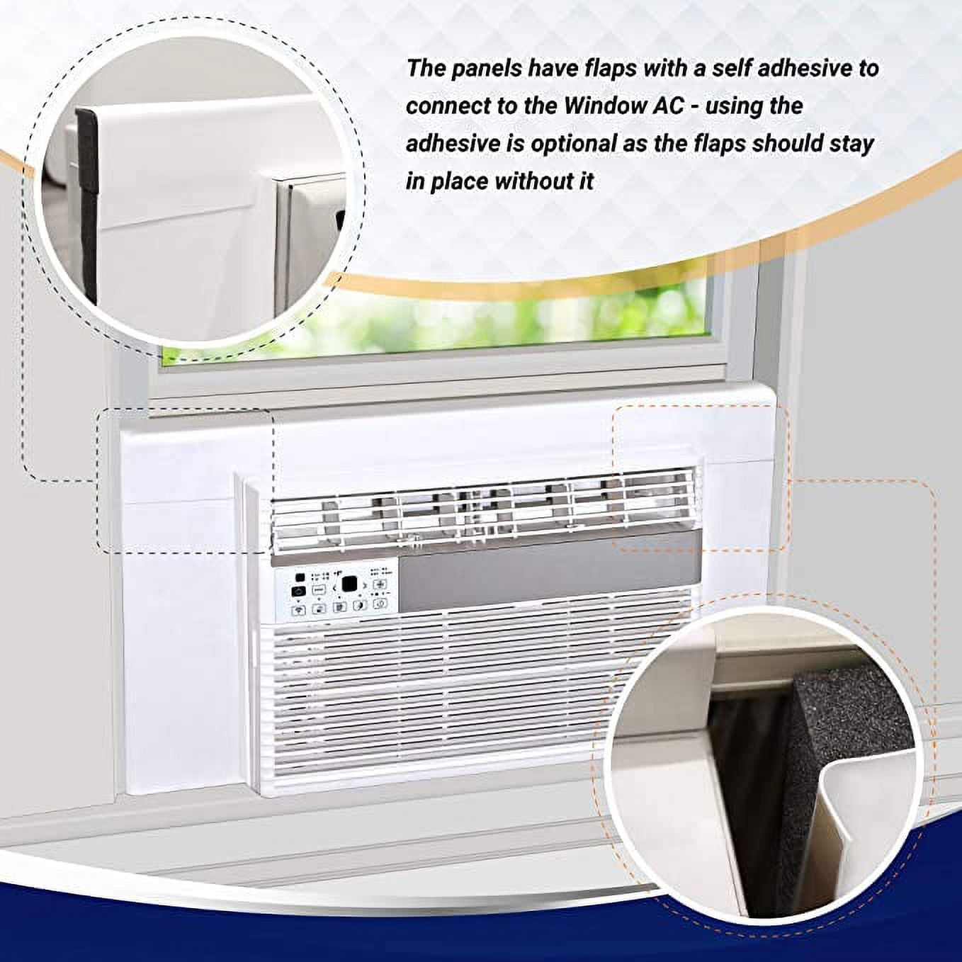 BreezeStop Window AC Unit Insulation Surround Panels (White, 36 in Width) 62r67