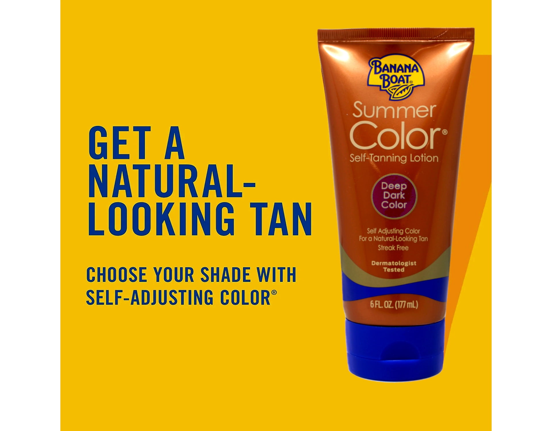 Banana Boat Summer Color Self-Tanning Lotion, Streak-Free Sunless Tanner (Deep Dark, 5 Pack of 6 oz) wevot