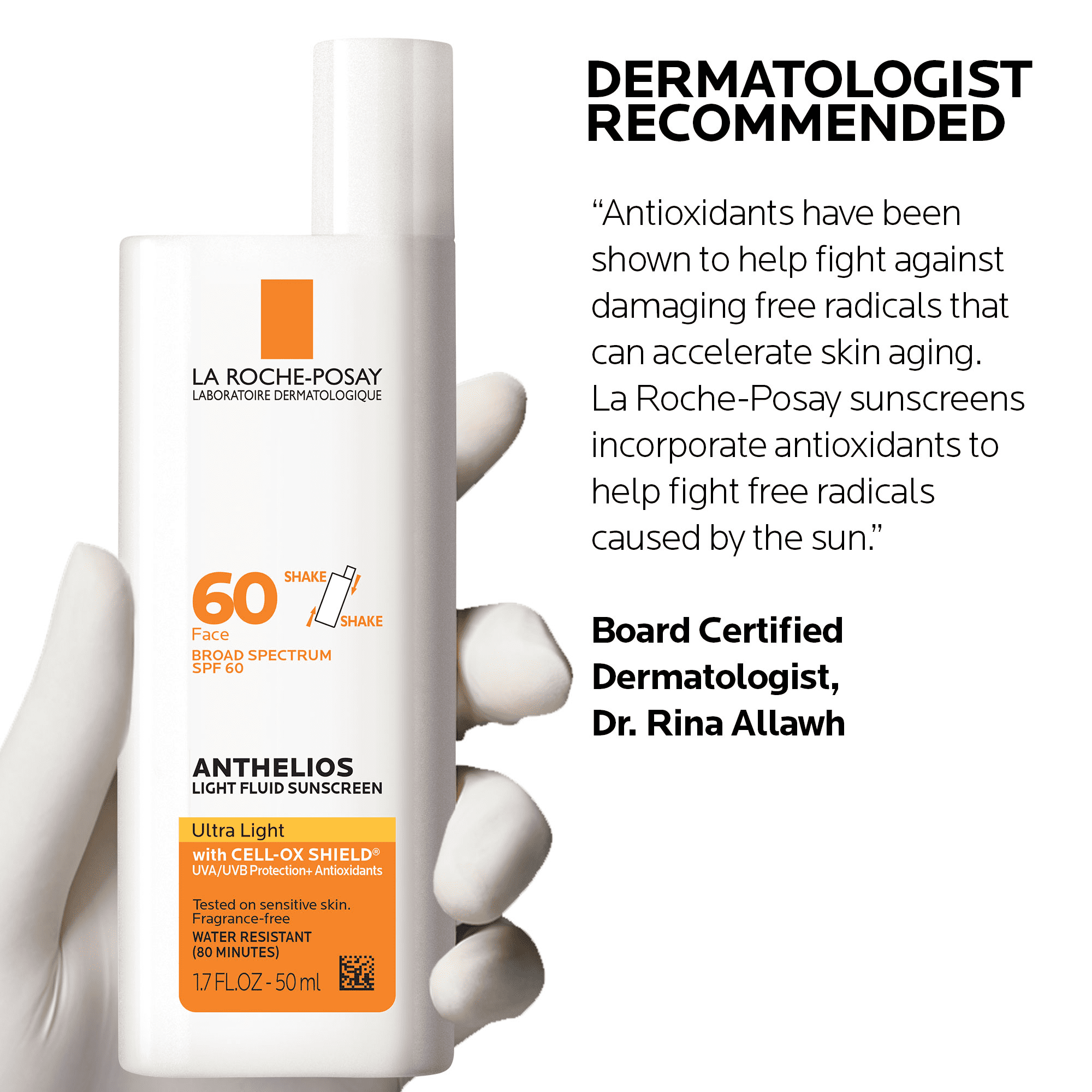 La Roche-Posay Anthelios Ultra Light Facial Sunscreen SPF 60, Broad Spectrum Protection (1.7 fl oz) 7rp69