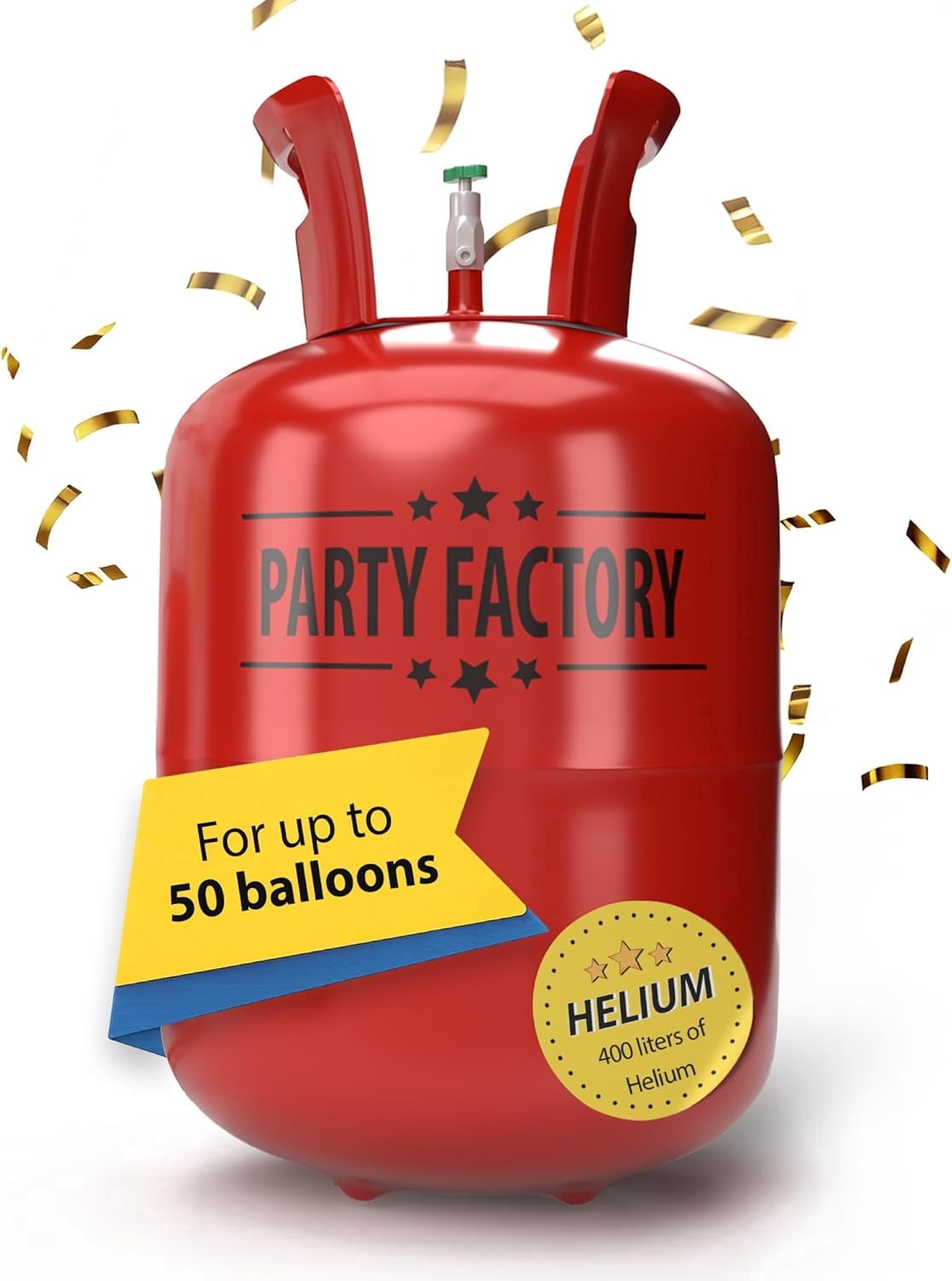 Party Factory Disposable Helium Tank for 50 Latex Balloons (14.1 cu. ft.) 9cpme
