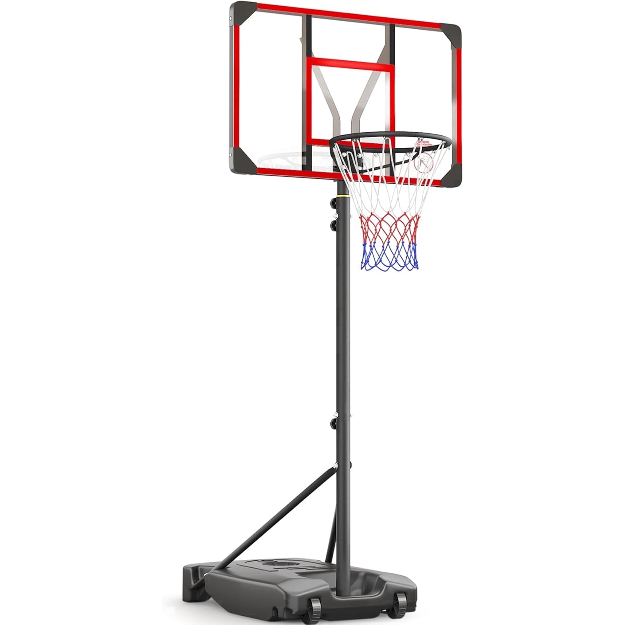Toremore Portable Basketball Hoop System (Red, 33 in Backboard) Adjustable Height Outdoor Goal for Kids and Youth j0xoe