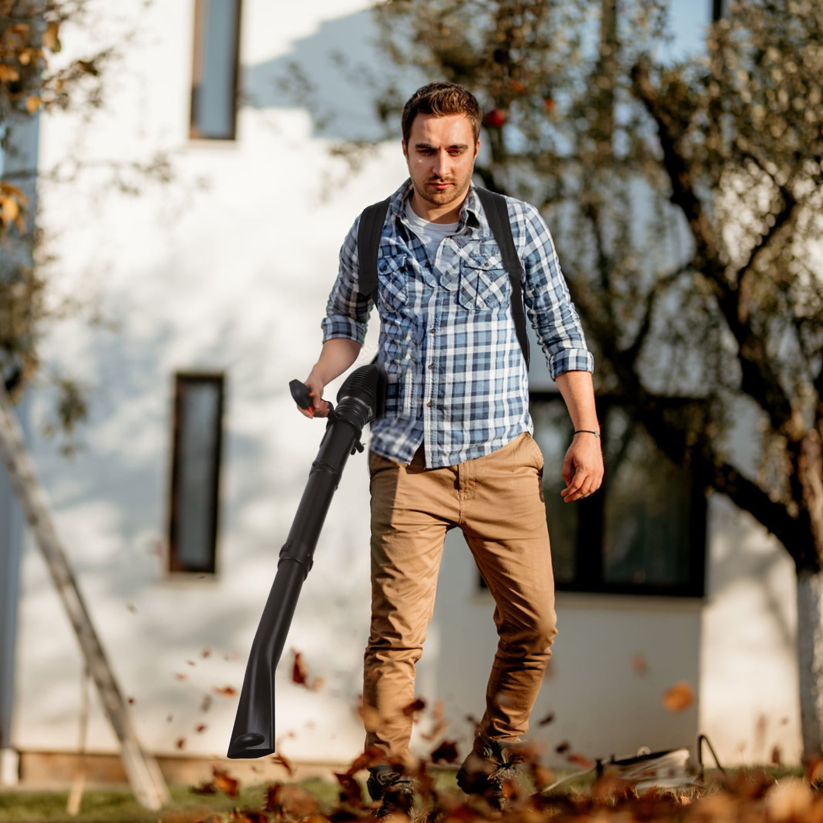 Jiledu Gas-Powered Backpack Leaf Blower (63cc, 665 CFM, 3hp) oqosn