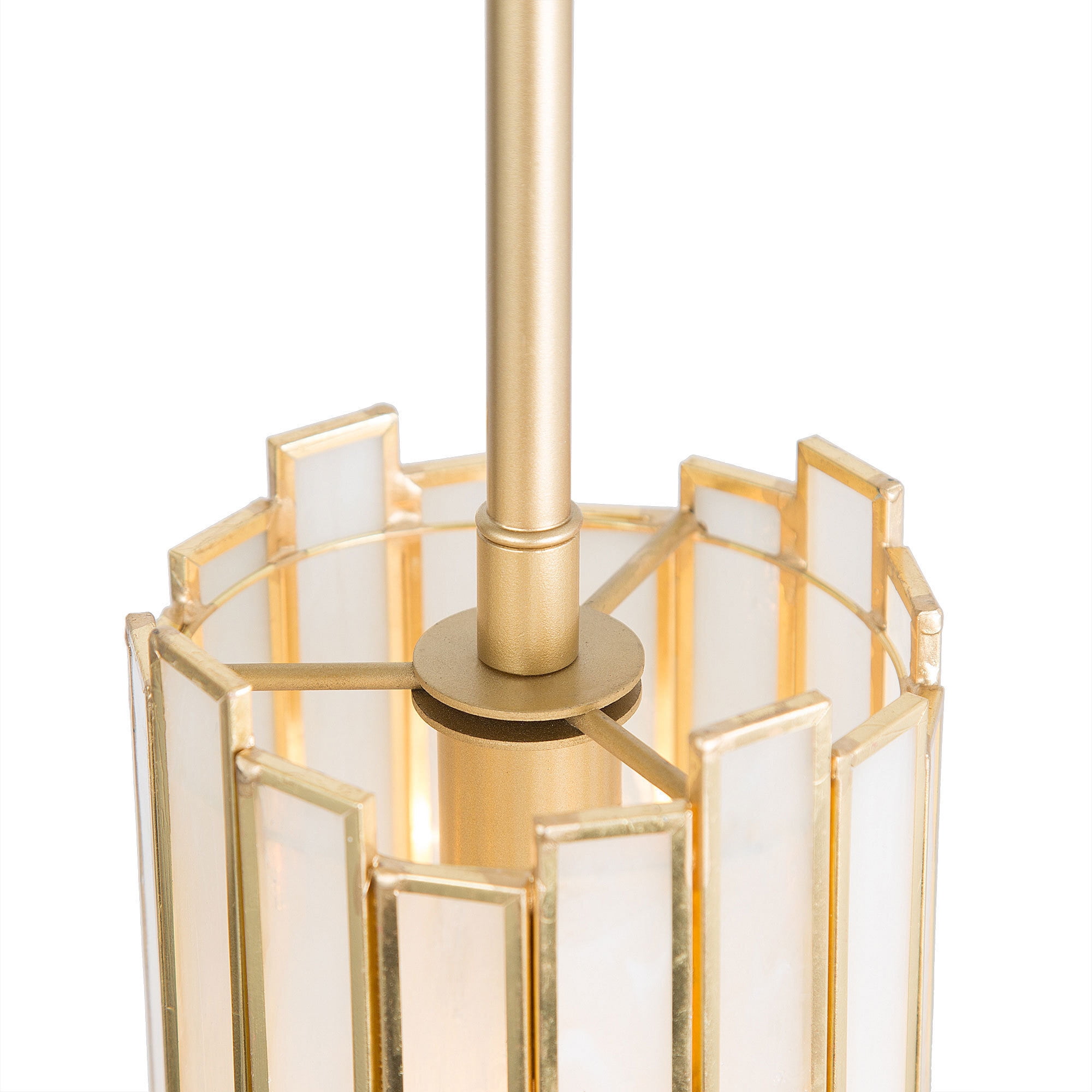LNC 1-Light Modern Brass Gold Chandelier with Opal Glass Cylinder Shade (1-Light) p3jqb