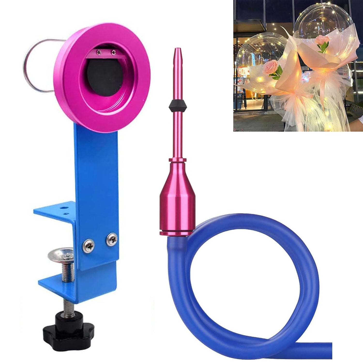 YUXUN YX Balloon Stuffing Machine Tool Kit with Knotting Function for Party Decoration (Blue, 1 Piece) dnpb6