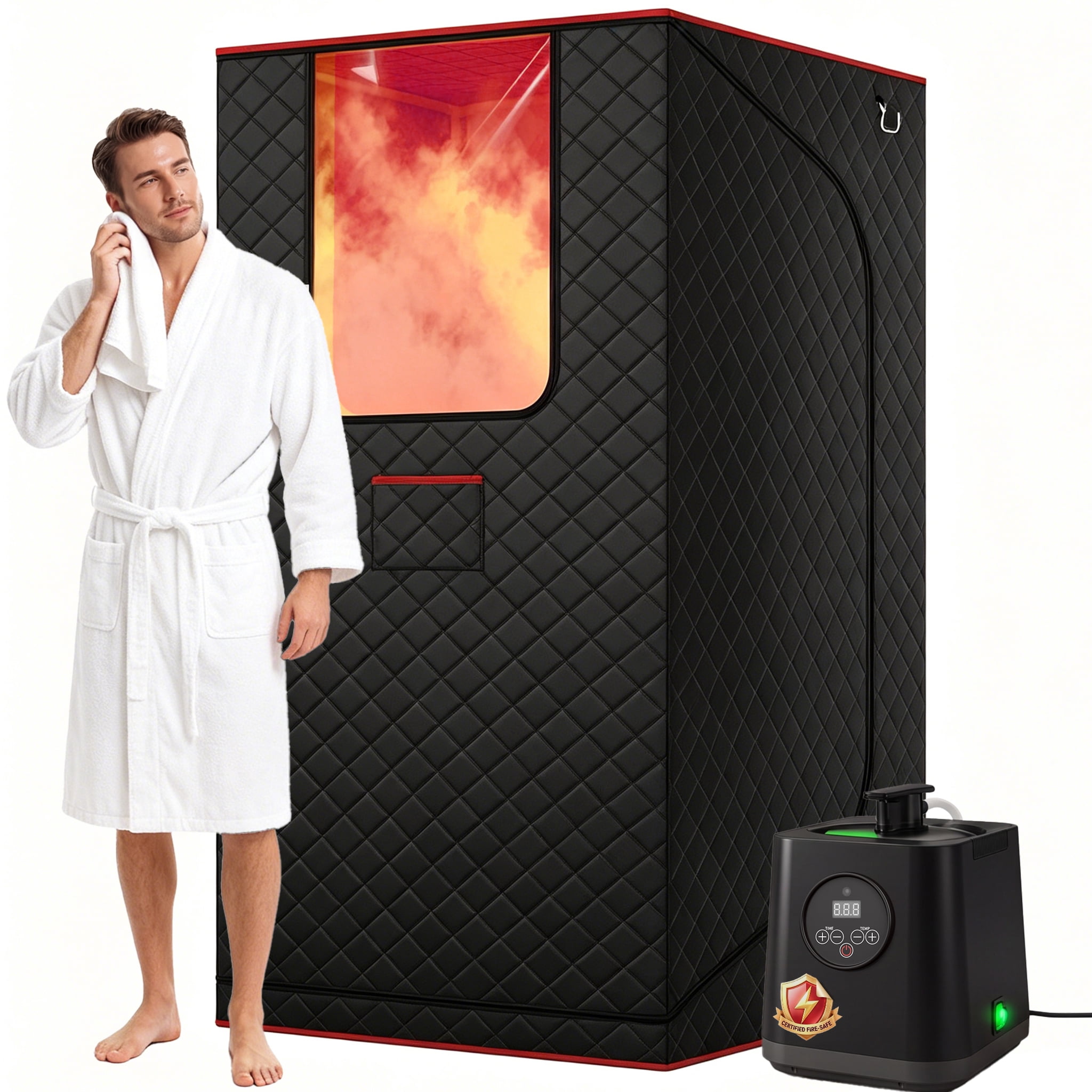 Patiosunny Portable Steam Sauna Tent for Home Spa (Black, 31.5 in x 31.5 in x 70.9 in) g3ysa
