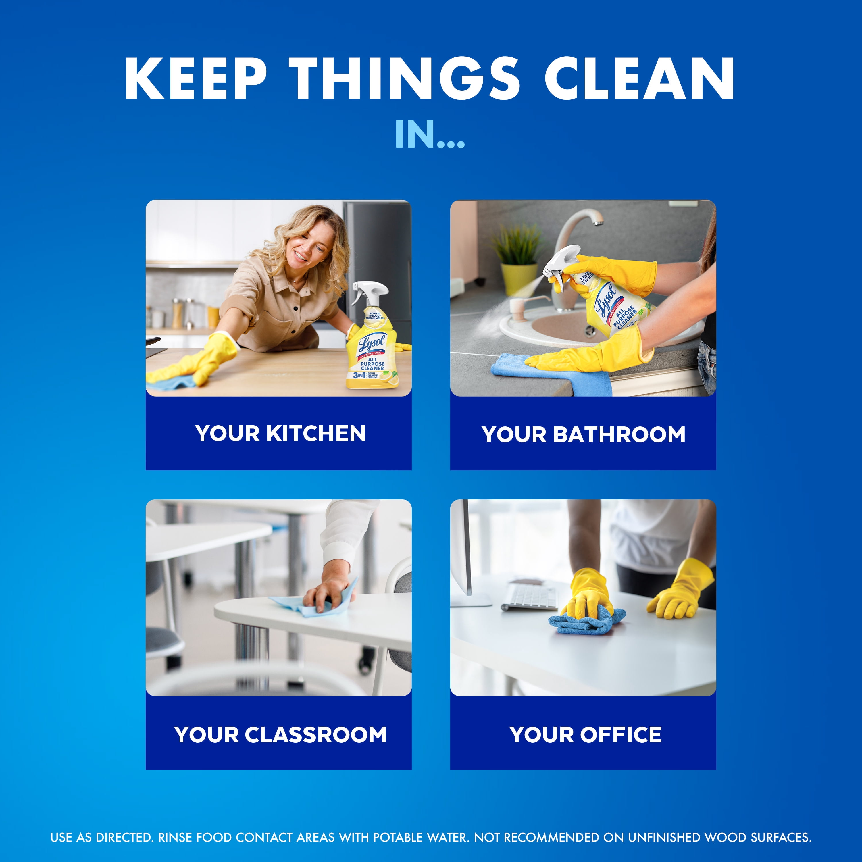 Lysol All Purpose Cleaner Spray, Disinfectant and Sanitizer, Lemon Scent (Lemon, 64 fl oz, 2 Pack) ecf1n