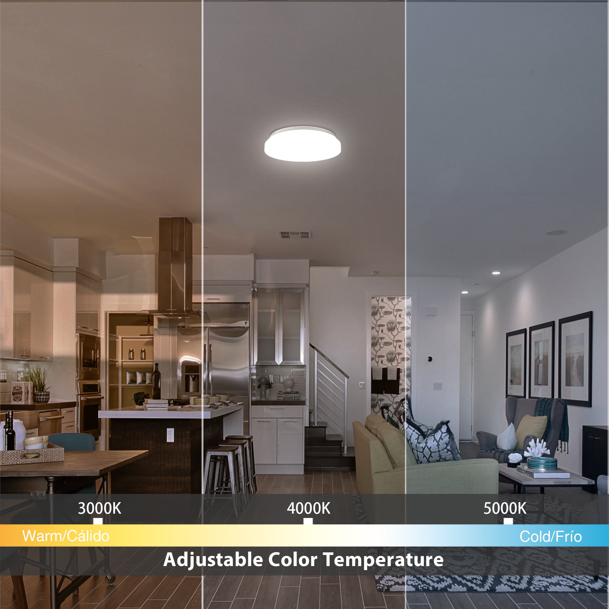 Mainstays Slim Integrated LED Flush Mount Ceiling Light (White, 11 in) pgwxk