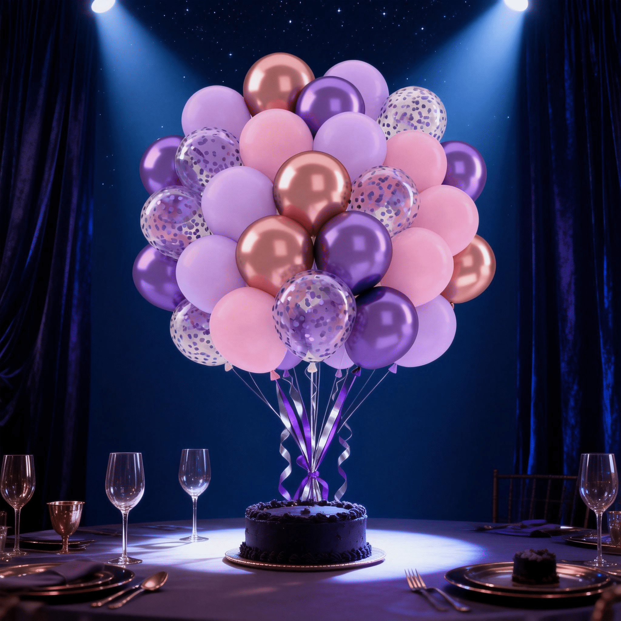 Qiameng Metallic Rose Gold and Pastel Purple Balloon Arch Kit for Party Decorations (50 Pack, 12 in) u2yey