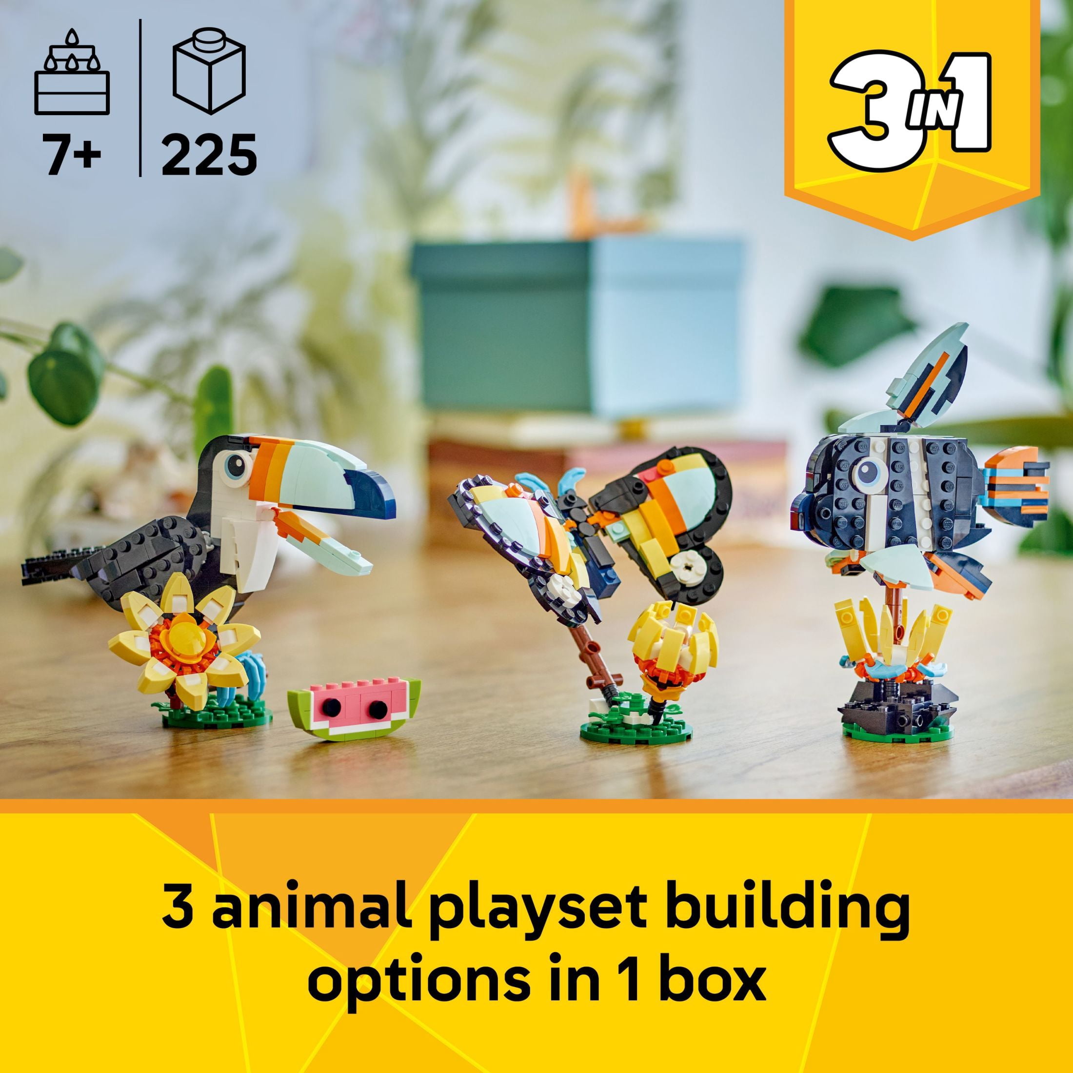LEGO Creator 3 in 1 Wild Animals Tropical Toucan Building Set (Multicolor, 225 Pieces) rkzdh
