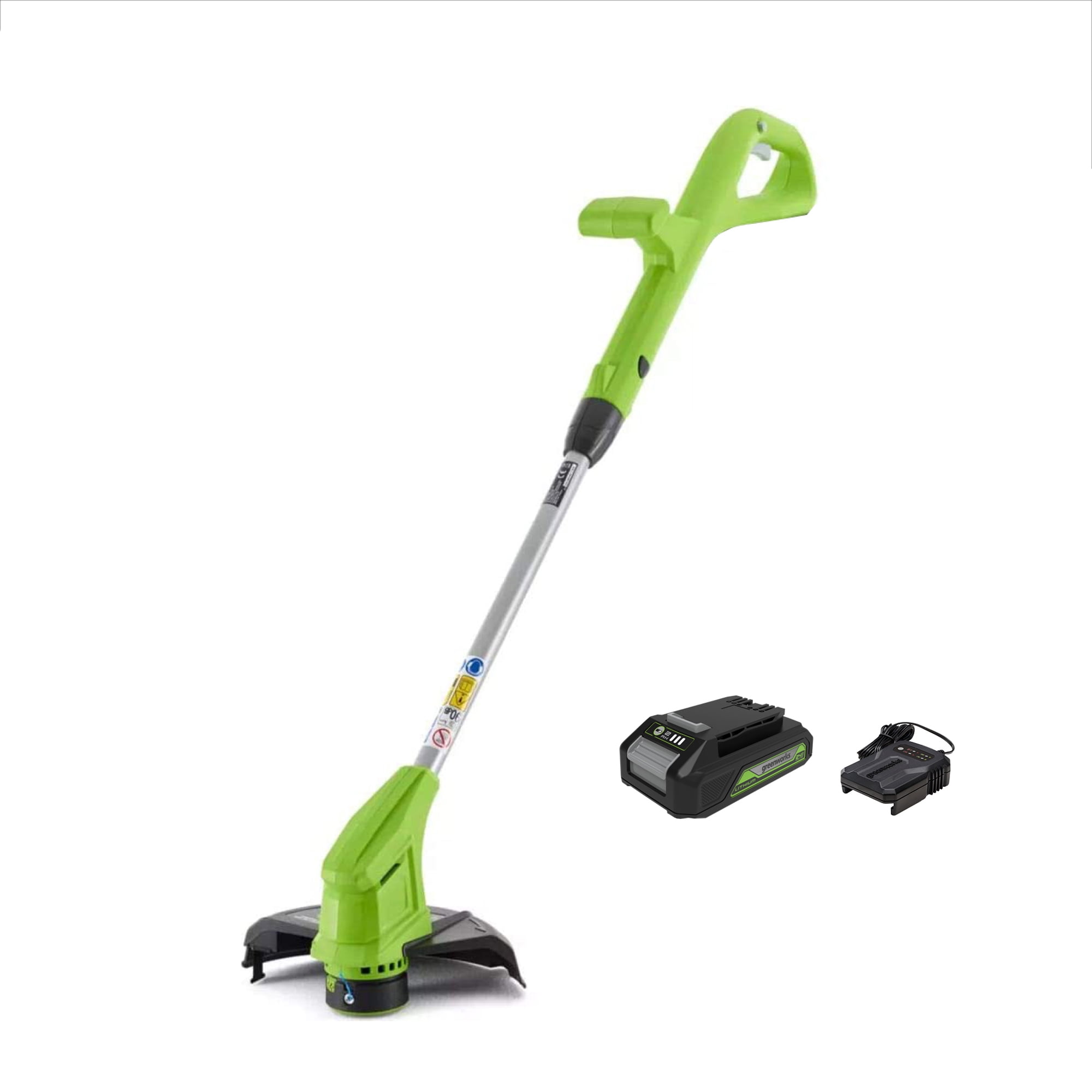 Greenworks 24V Cordless String Trimmer and Edger with 2.0 Ah Battery and Charger (10 in) wmxmq