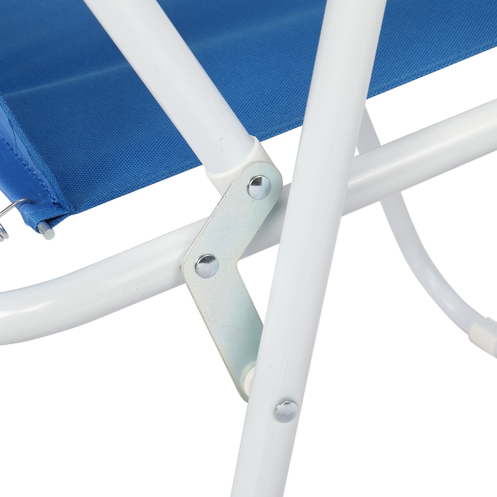Canddidliike Folding Beach Chair, Portable Outdoor Camping Seat with Oxford Cloth and Iron Frame (Blue) irbut