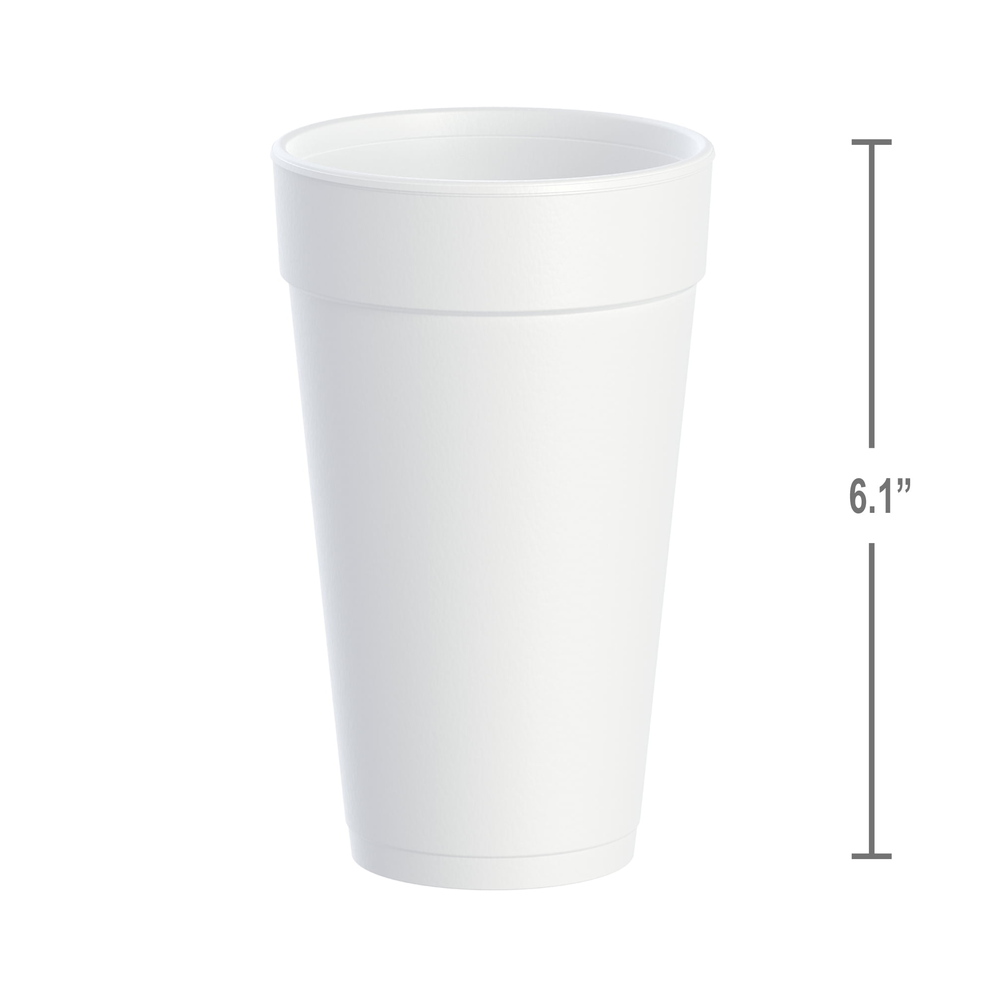 Great Value Insulated Disposable Foam Cups for Hot and Cold Beverages (White, 20 fl oz, 14 Count) pmnpy