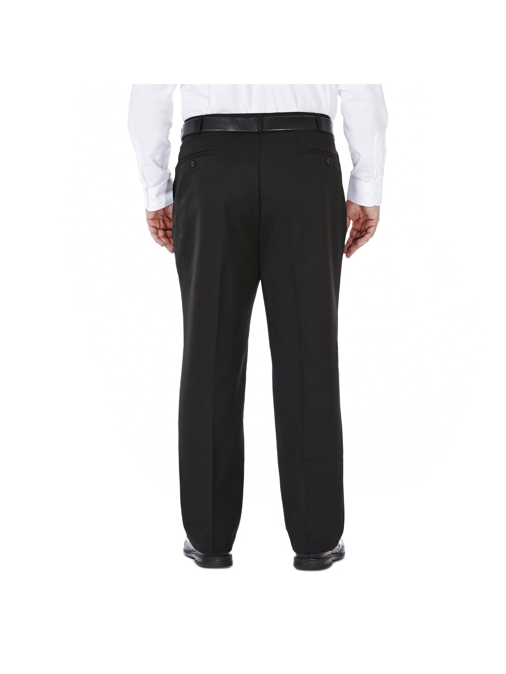 Haggar Men's Cool 18 Solid Pleat Front Classic Fit Pant (Black, Big & Tall) 9lv6a