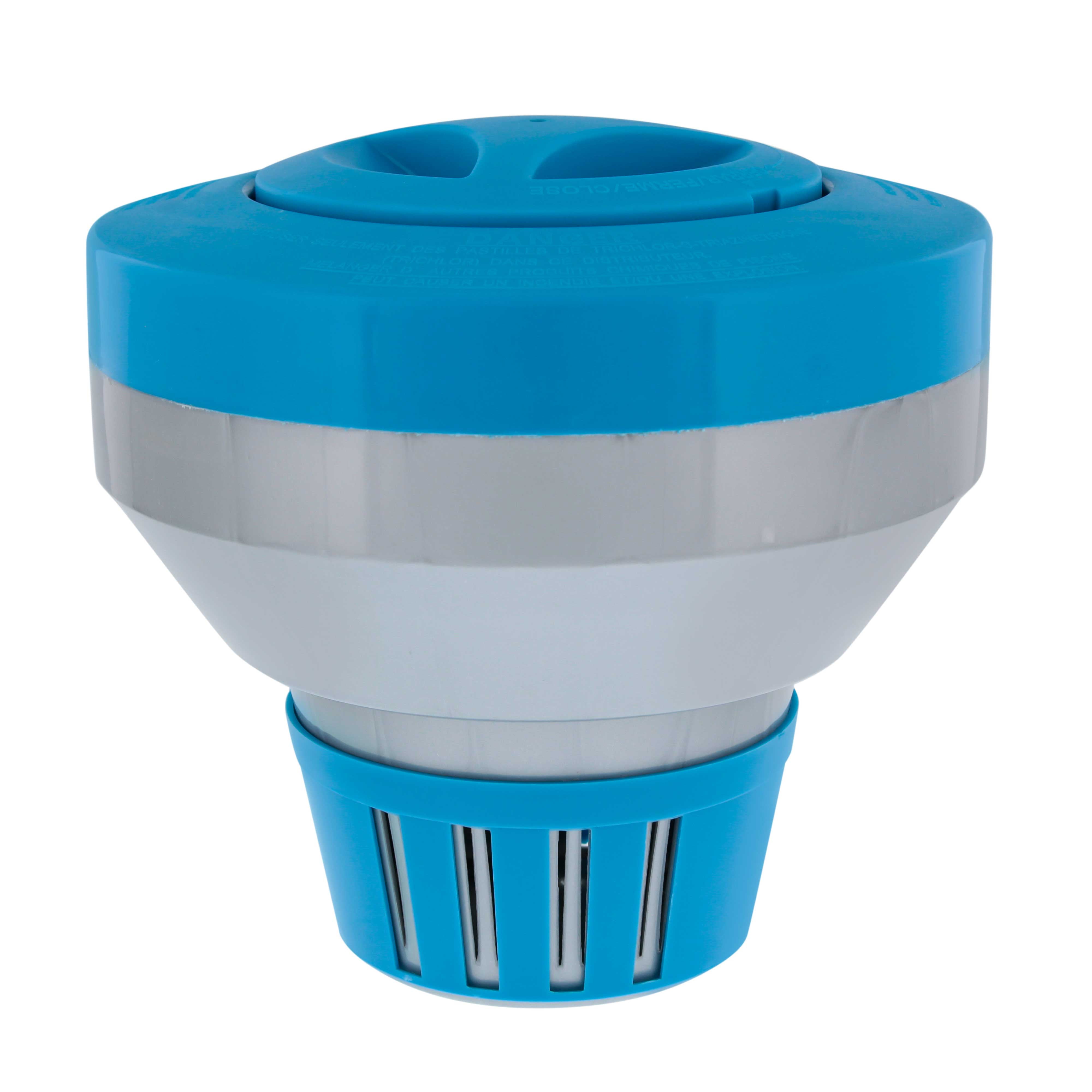 U.S. Pool Supply Deluxe Floating Chlorine Dispenser for Swimming Pools (Blue, 7 in Diameter) 8a5na