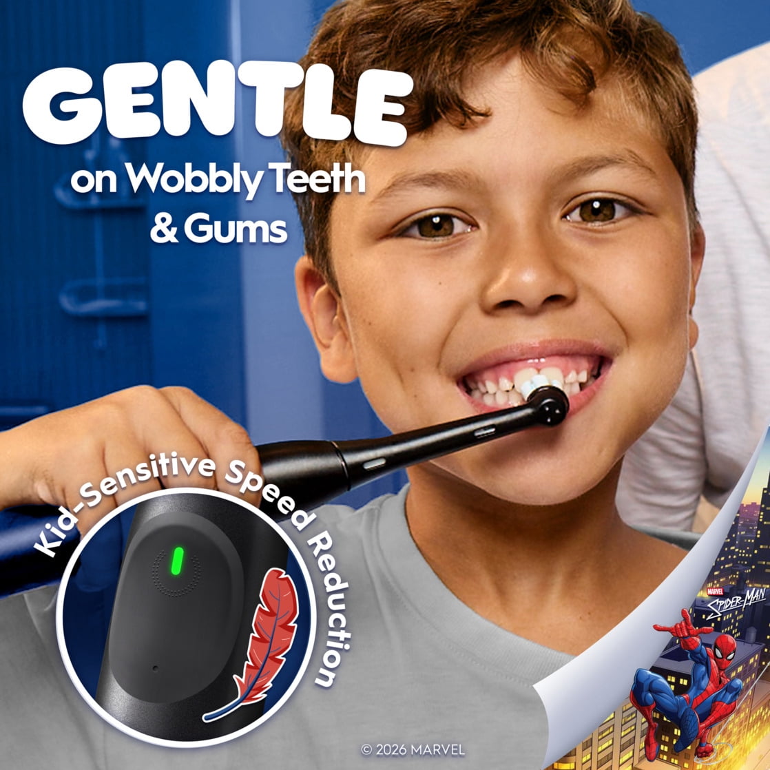 Oral-B iO Kids Rechargeable Electric Toothbrush (Spiderman, 1 Count) 8n2ra
