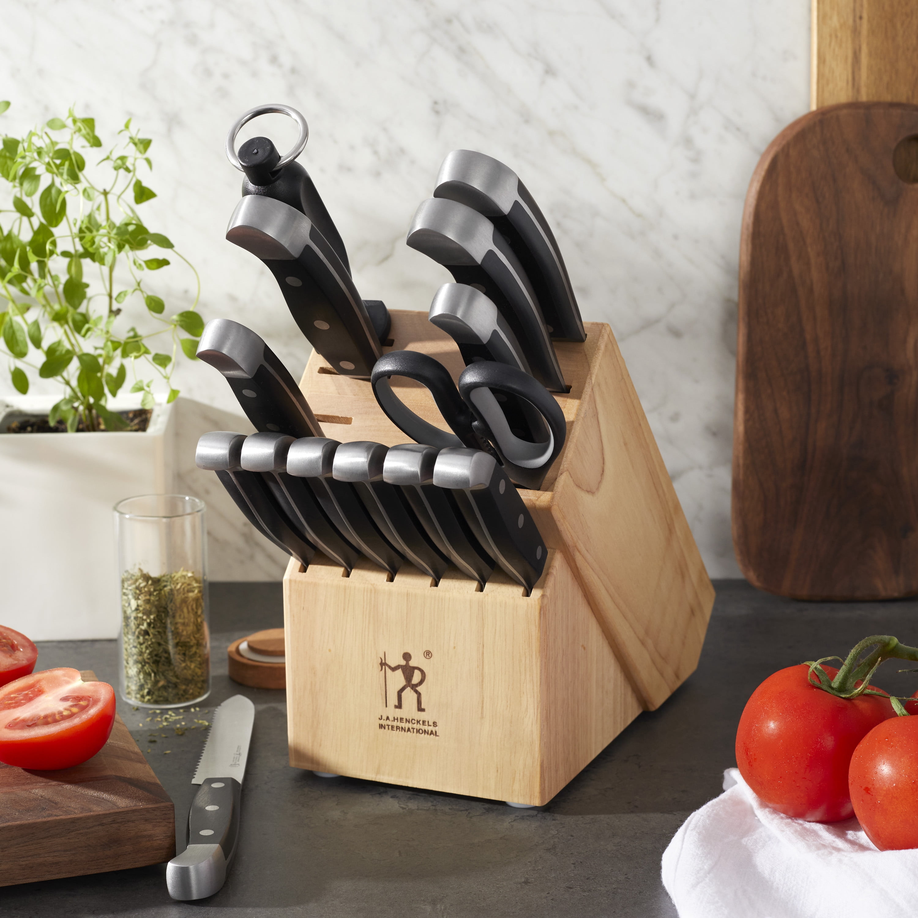 Henckels Statement Knife Block Set (15-Piece, Black) ivwa5