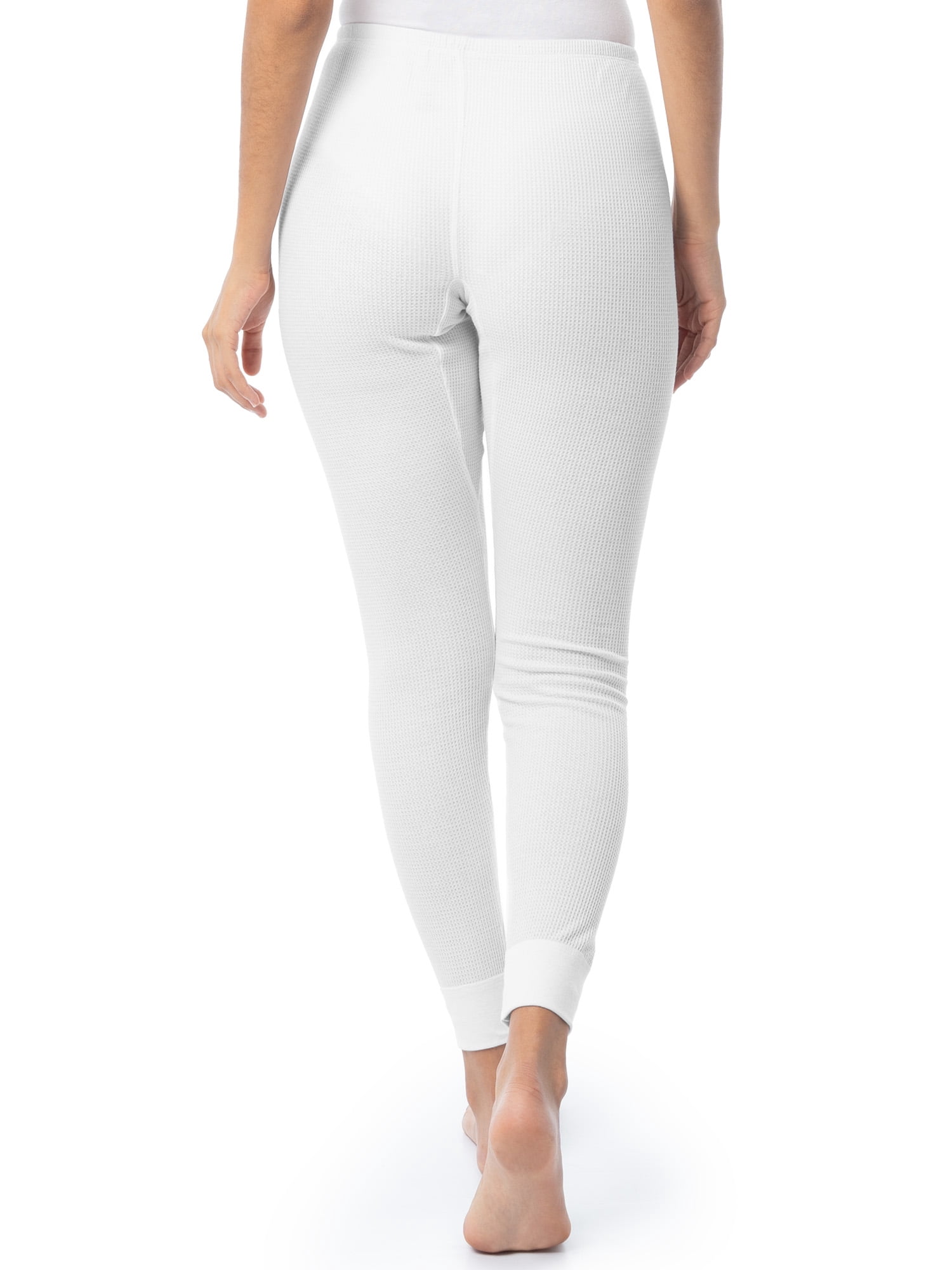 Fruit of the Loom Women's Recycled Waffle Thermal Bottoms (White, 2-Pack) lw1o3