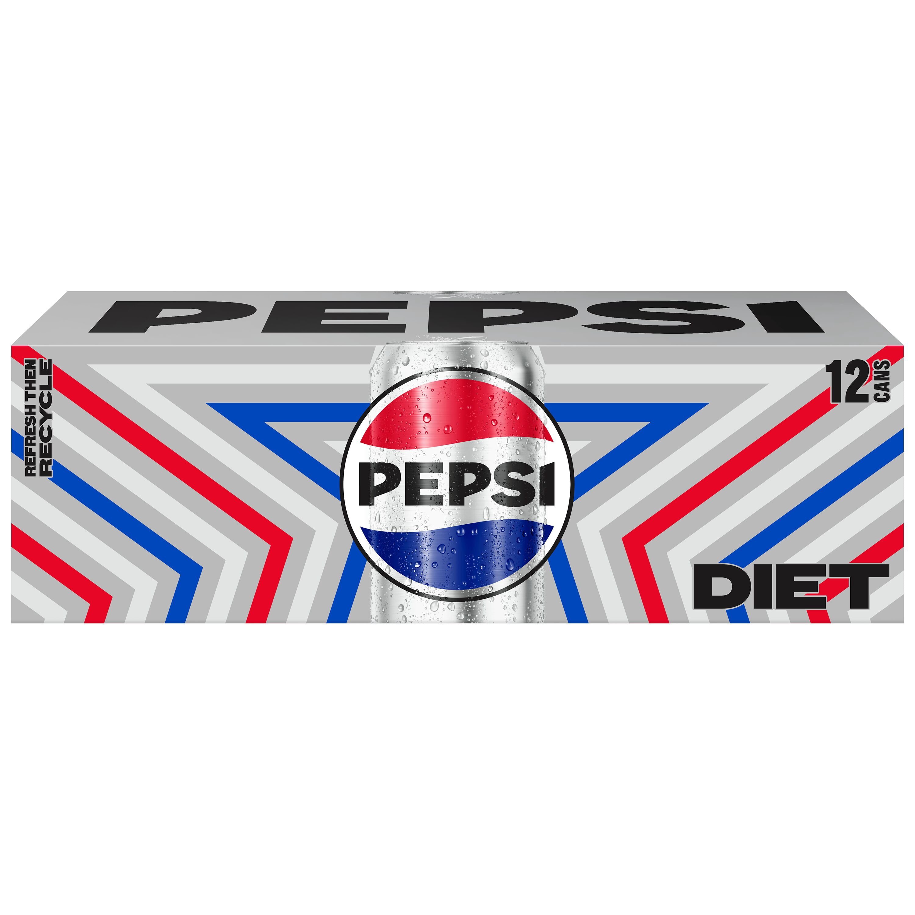 Pepsi Diet Cola Soda Refreshing Zero Sugar Beverage (12 fl oz, 12 Pack) o08ta
