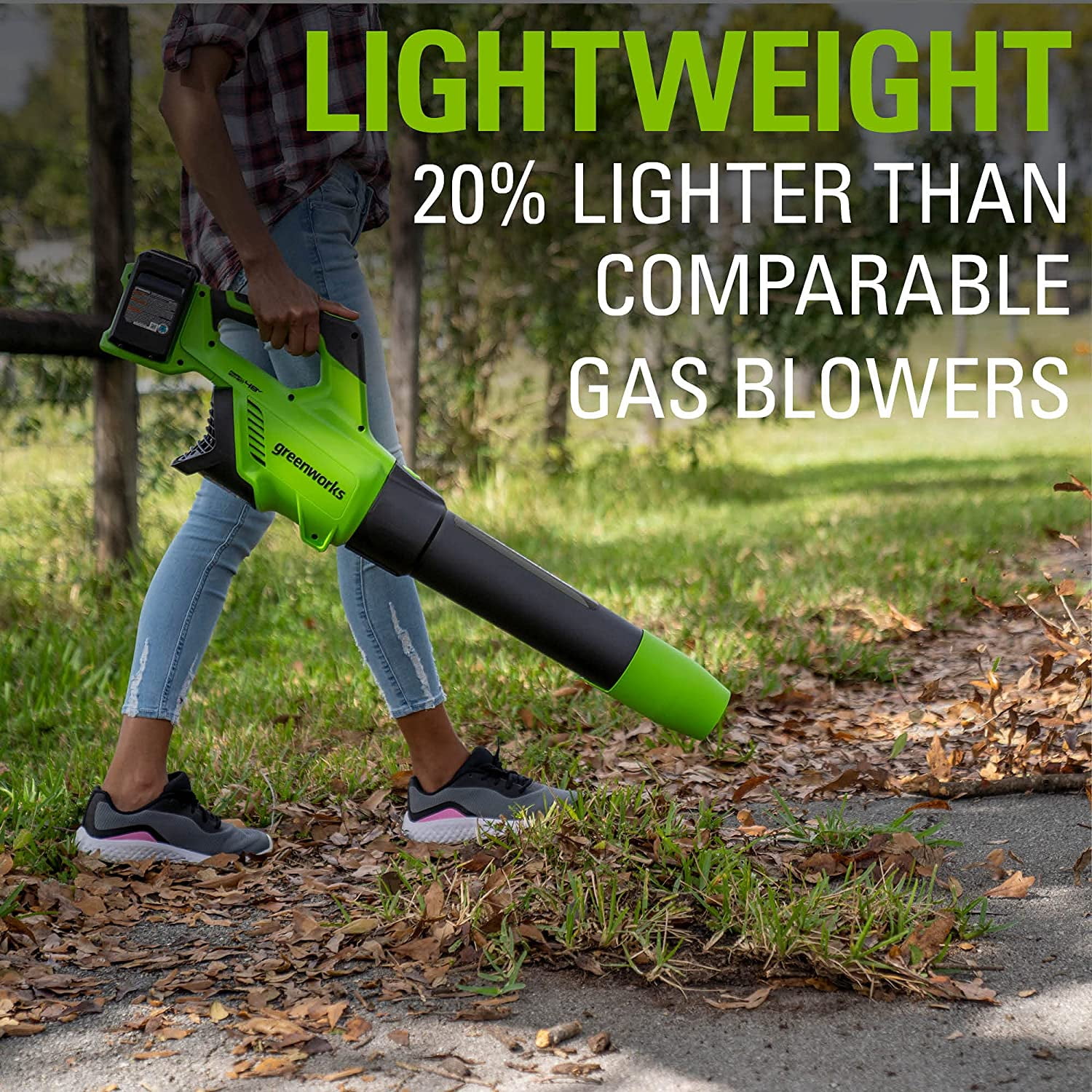Greenworks 48V Cordless Brushless Axial Leaf Blower with (2) 4.0Ah Batteries and Dual Port Rapid Charger (140 MPH, 585 CFM) 4iumi