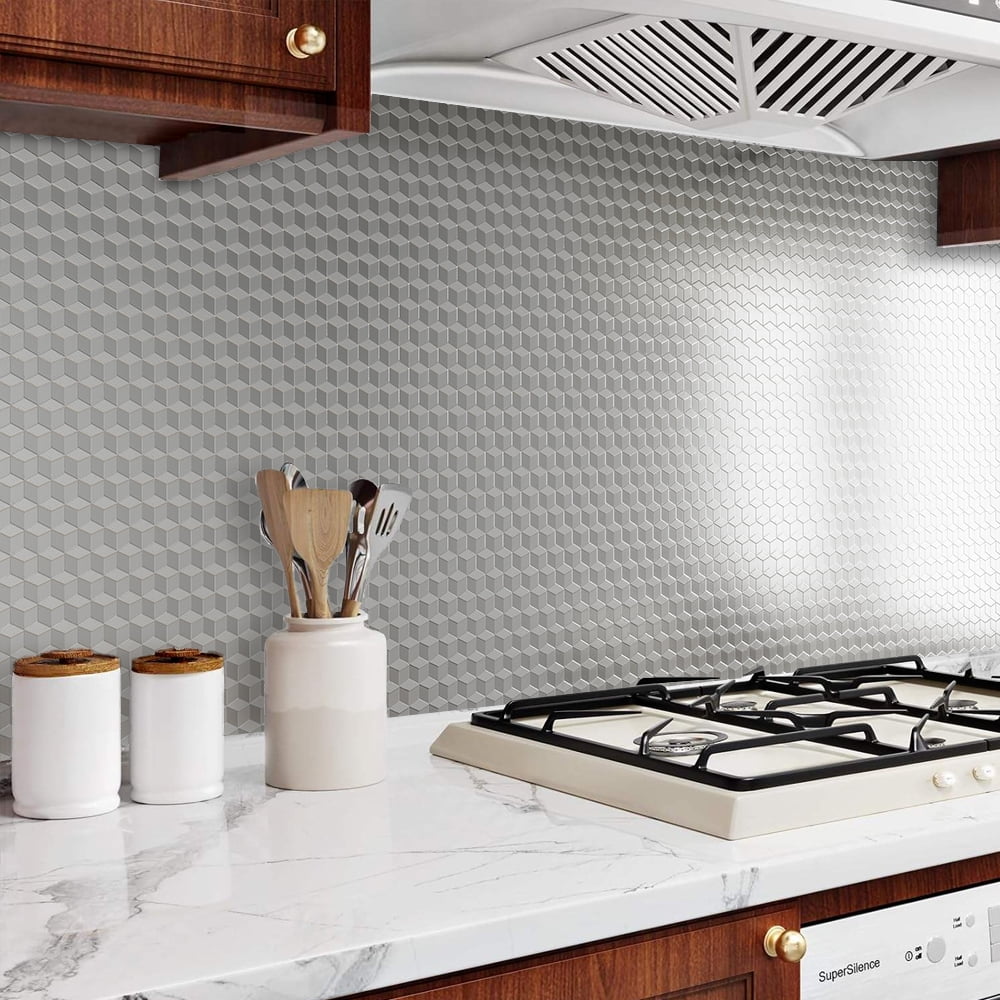 proprodiudiu Kitchen Backsplash Wallpaper Oil-Proof Heat-Resistant Aluminum Foil Peel and Stick Contact Paper (Clear, 23.6 in x 196 in) ebmk3