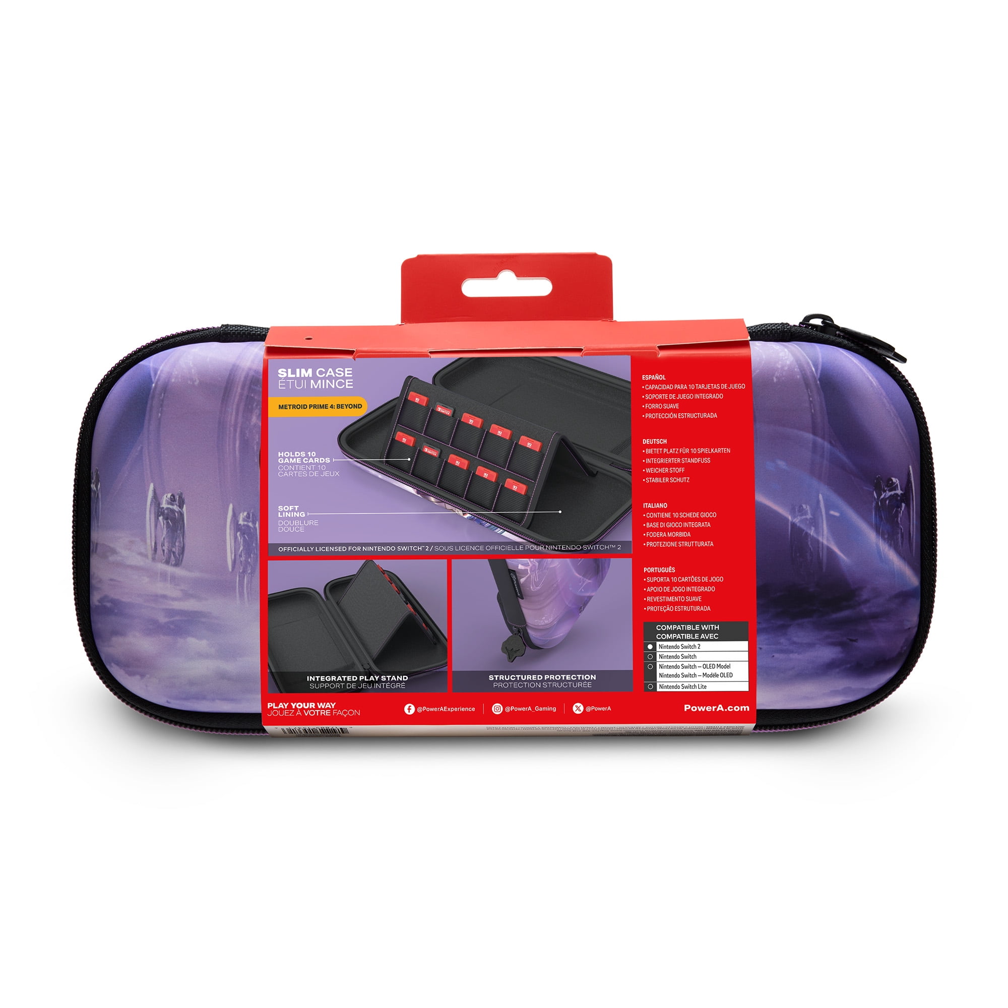 PowerA Slim Case for Nintendo Switch 2 Metroid Prime 4 Beyond Protective Travel Carrying Case (Black, 1 Pack) p571d