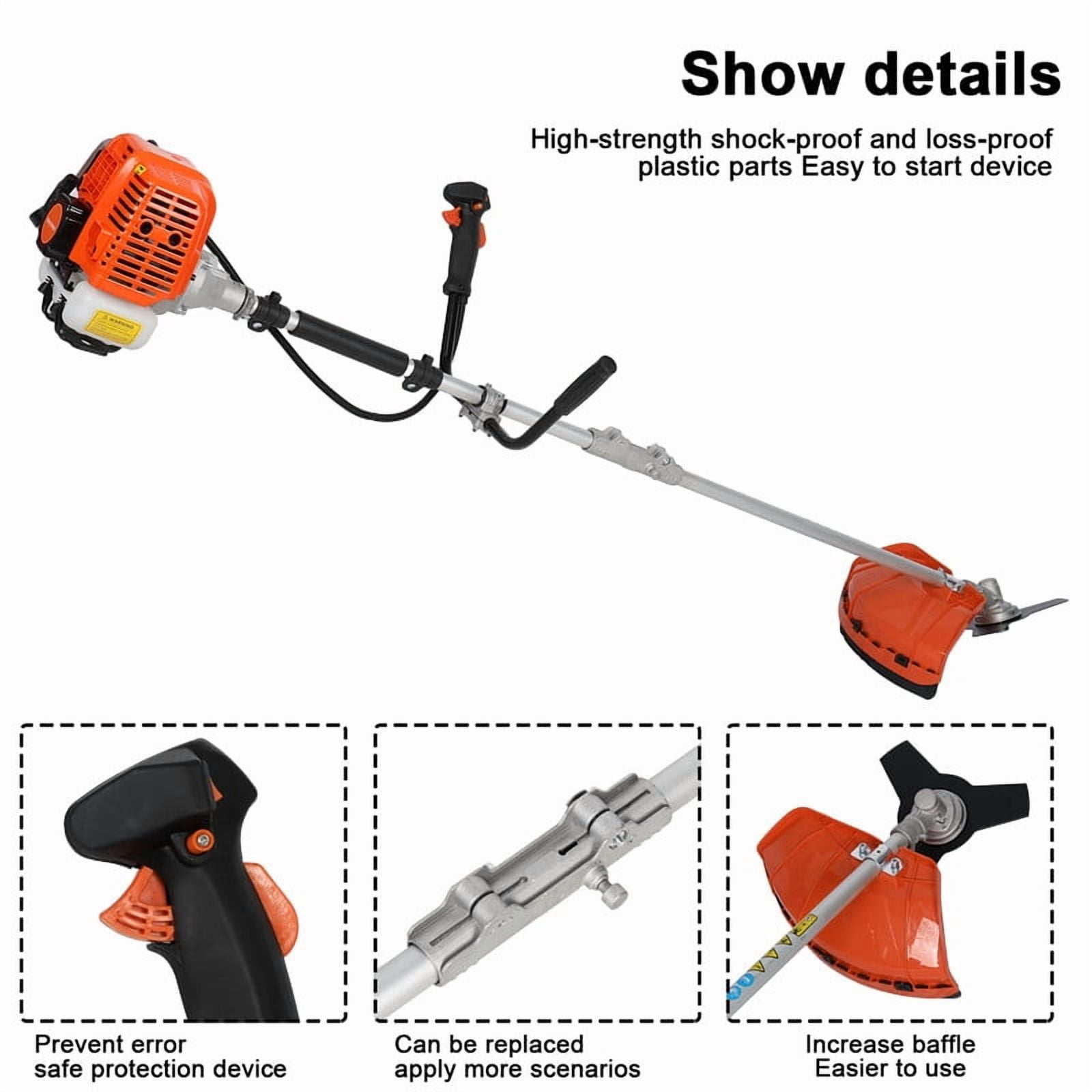 Jraner 52cc Gas Powered Weed Trimmer and Brush Cutter 2-in-1 Lawn Edger (10.6 in) 6kfko