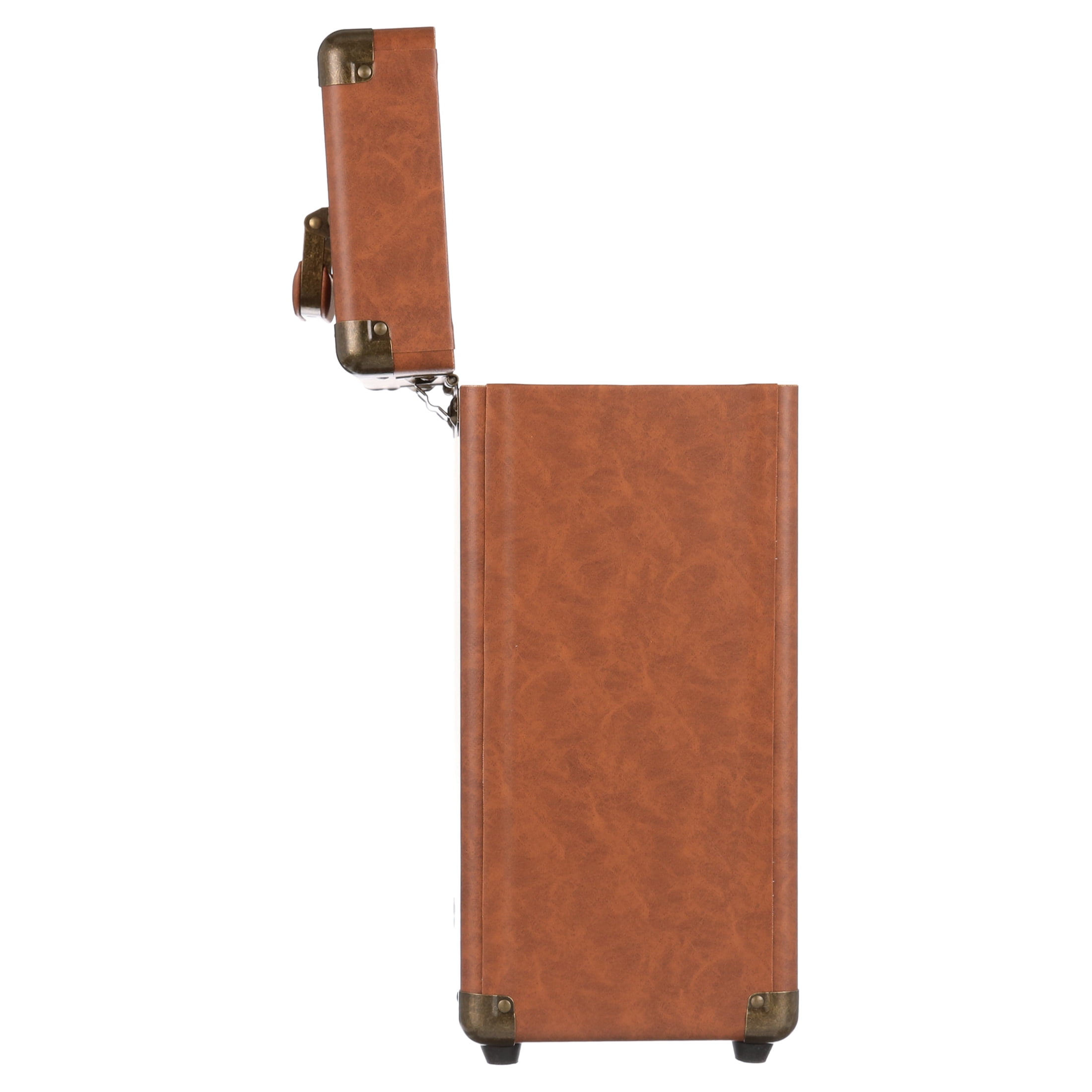 Victrola Vinyl Record Storage Case (Brown, 13 in x 6 in x 14 in) 6temf
