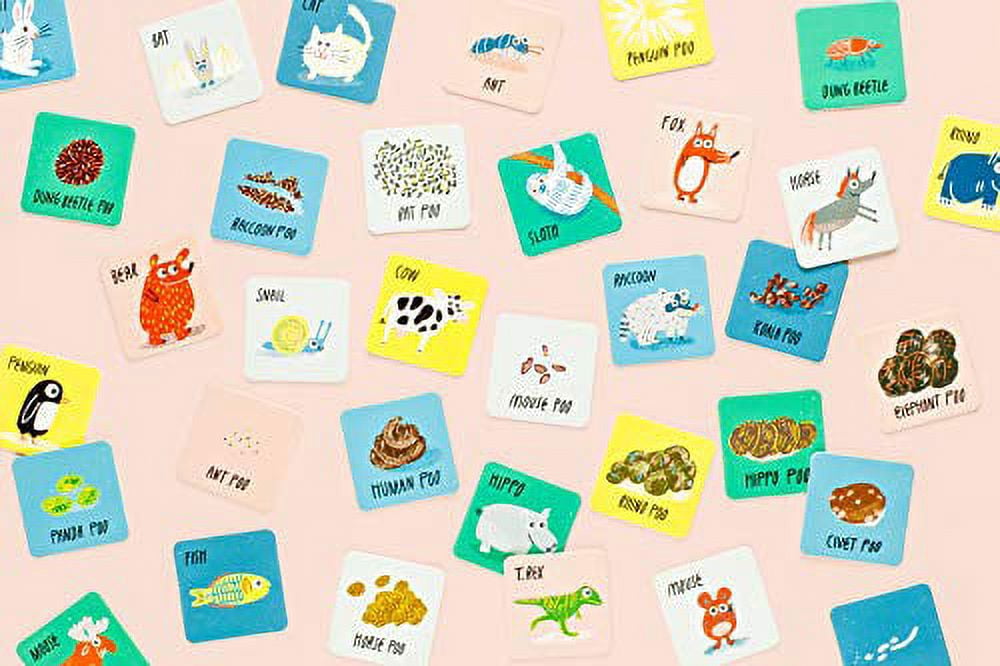 Aidan Onn Who Pooped? Matching and Memory Card Game (5.3 in x 5.4 in) 32pdz