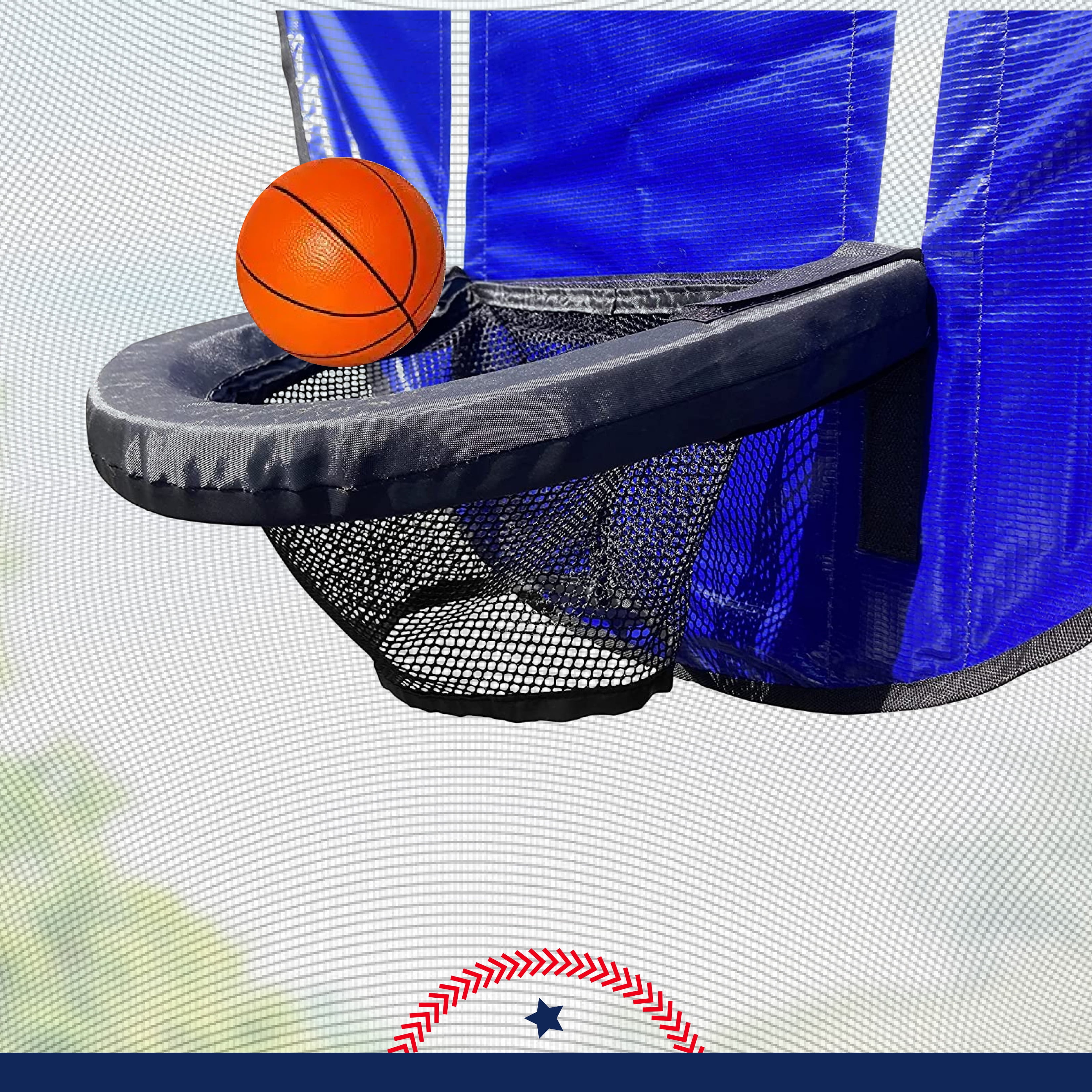 Botabee Trampoline Basketball Hoop Set with Mini Basketballs (Waterproof, Adjustable) vzvmg