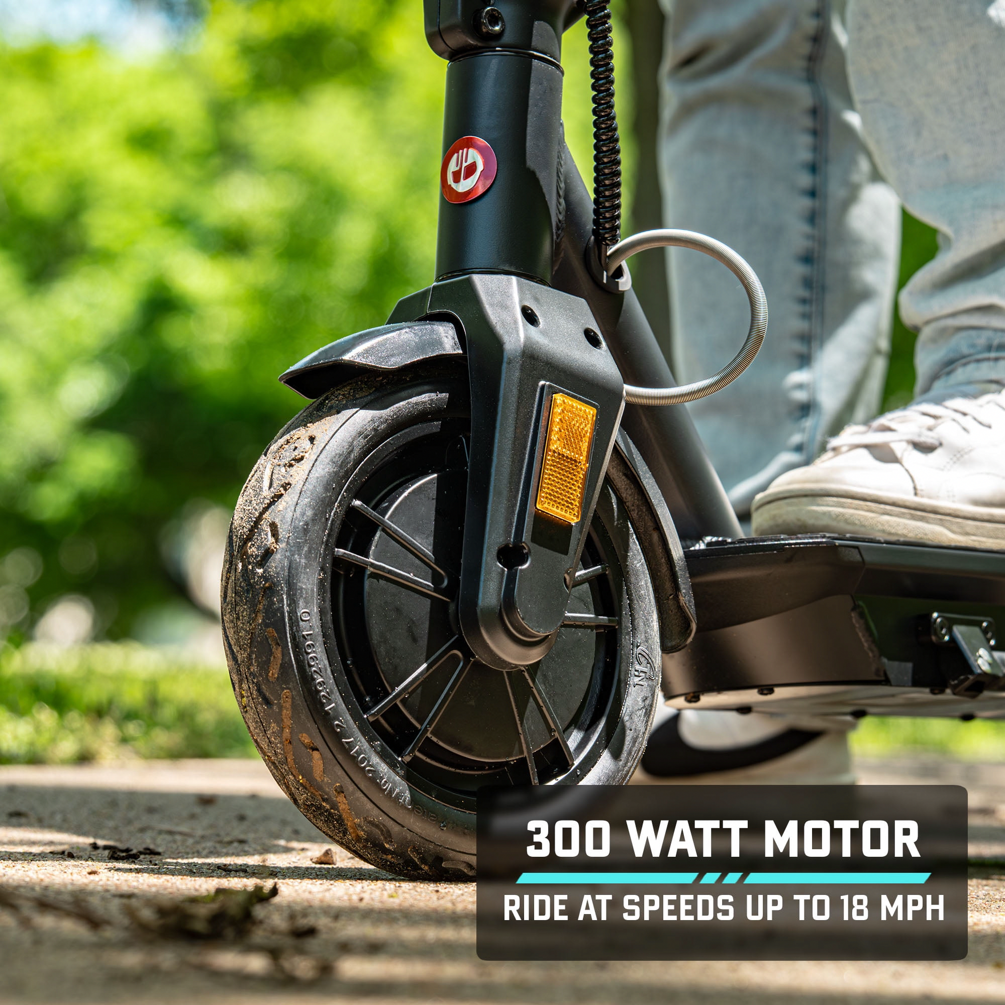GOTRAX Fusion Electric Scooter, Foldable Commuter Scooter with 300W Motor, 18 MPH Max Speed, 14 Mile Range, 8.5 in Honeycomb Tires (Black) obl30