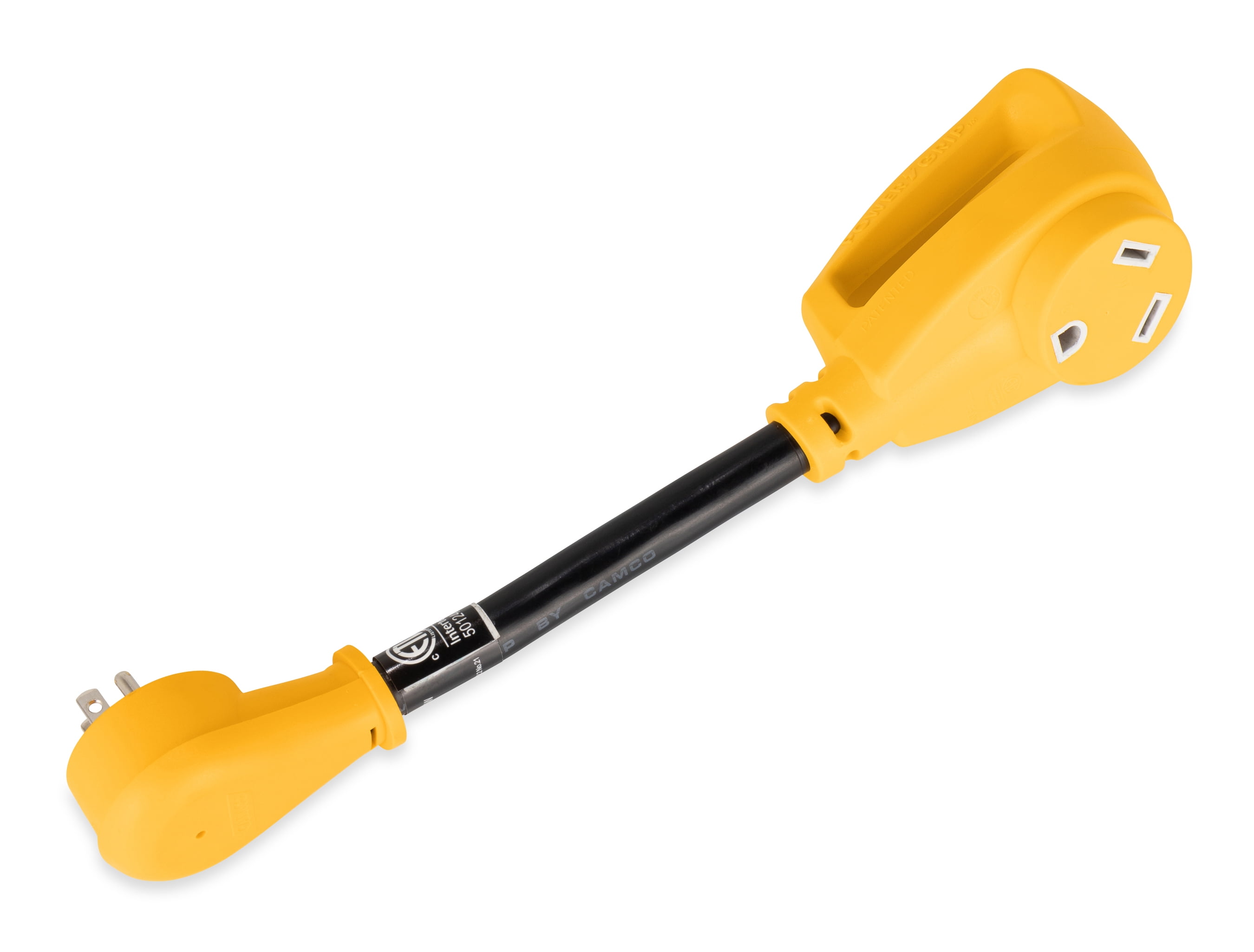 Camco Power Grip RV Electrical Adapter 15 Amp Male to 30 Amp Female (Yellow, 12 in) sqmkh