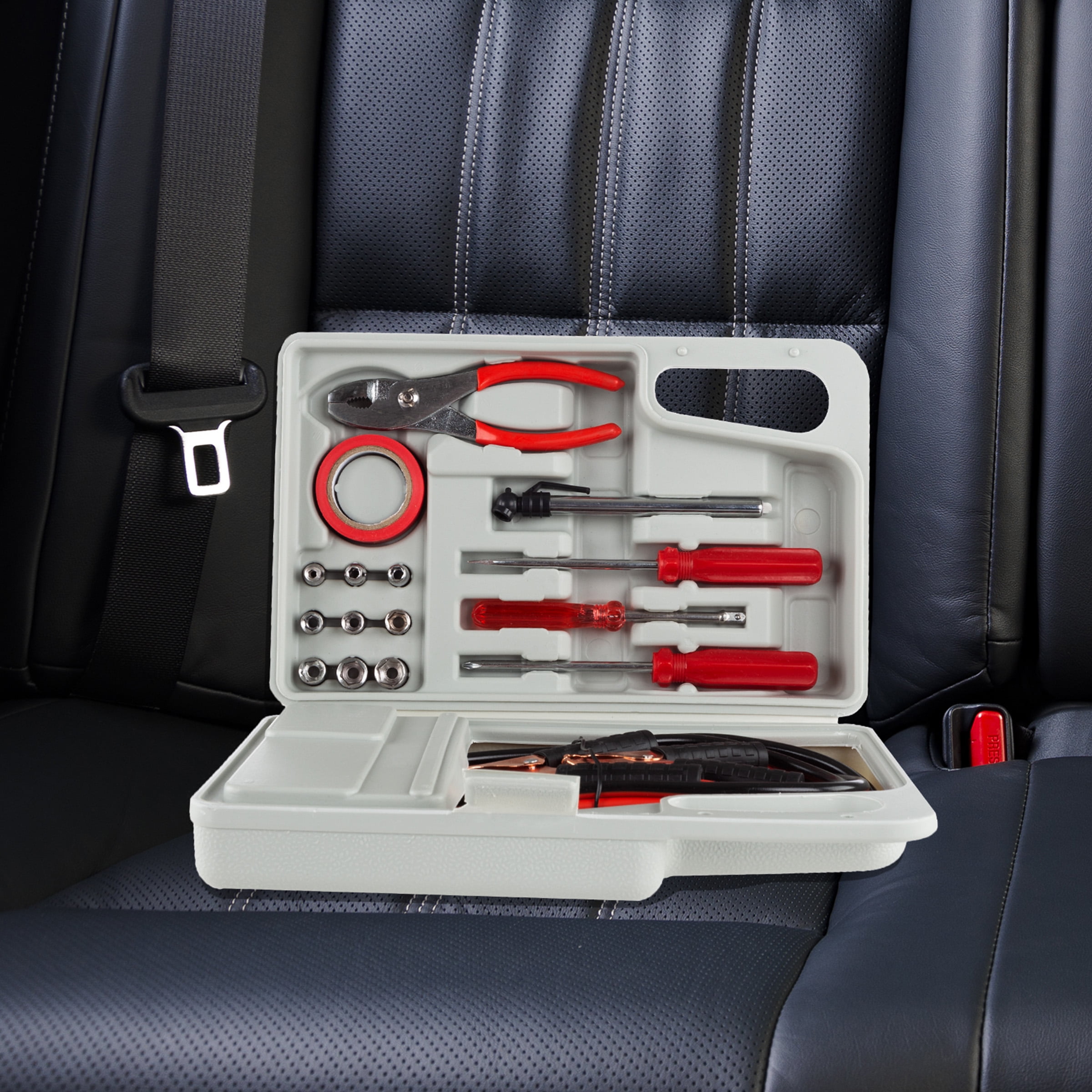 Stalwart Roadside Emergency Car Kit (30-Piece Set, Compact Carrying Case) w6c27