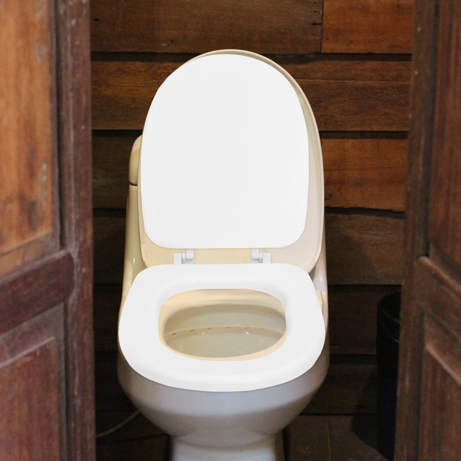 CRAFTHROU Padded Toilet Seat Cushion for Bathrooms and RVs, Enhanced Support, Elongated (White, 15.6x12.4x1 in) k2a77